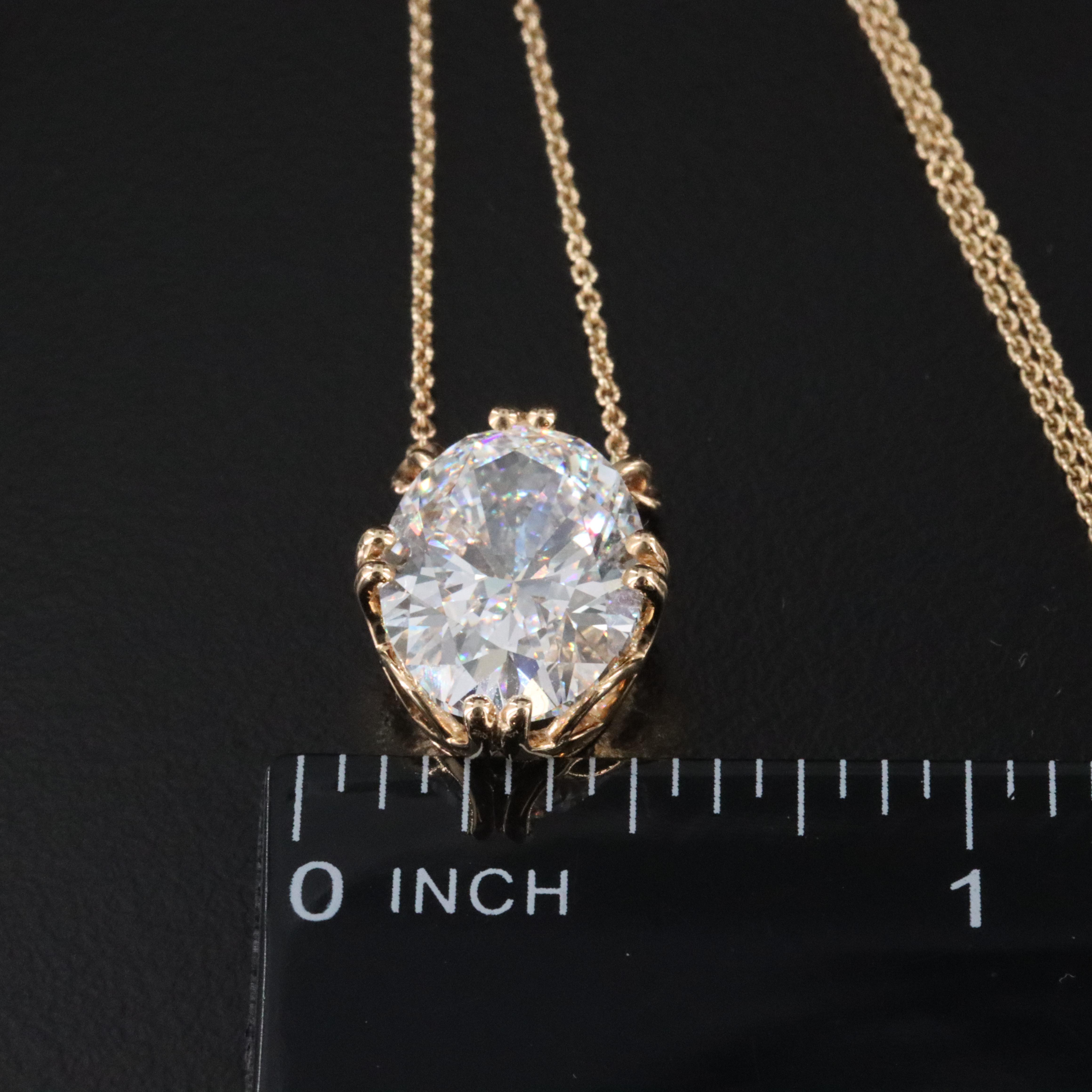 18K 5.87 CT Lab Grown Diamond Solitaire Necklace with IGI Report