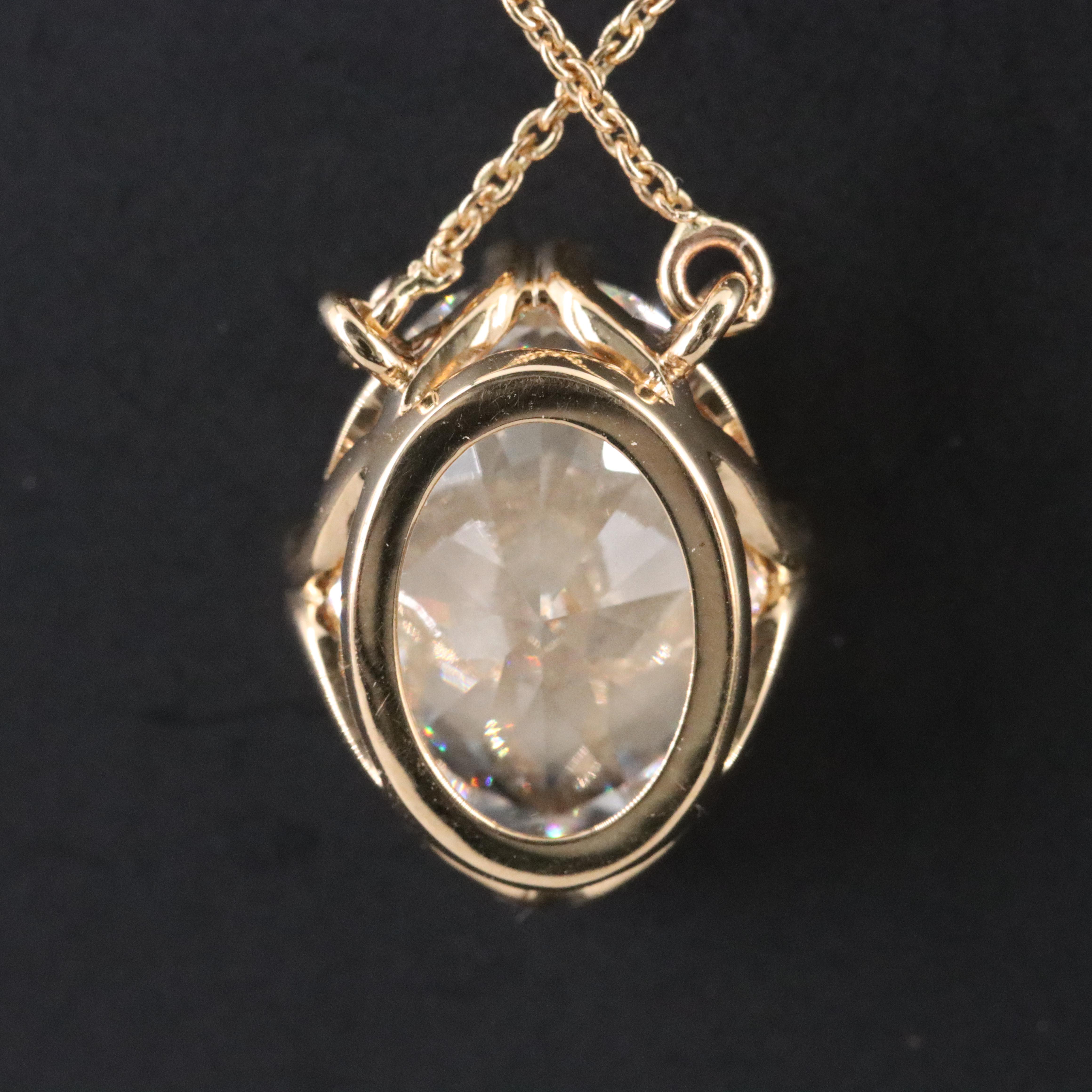 18K 5.87 CT Lab Grown Diamond Solitaire Necklace with IGI Report