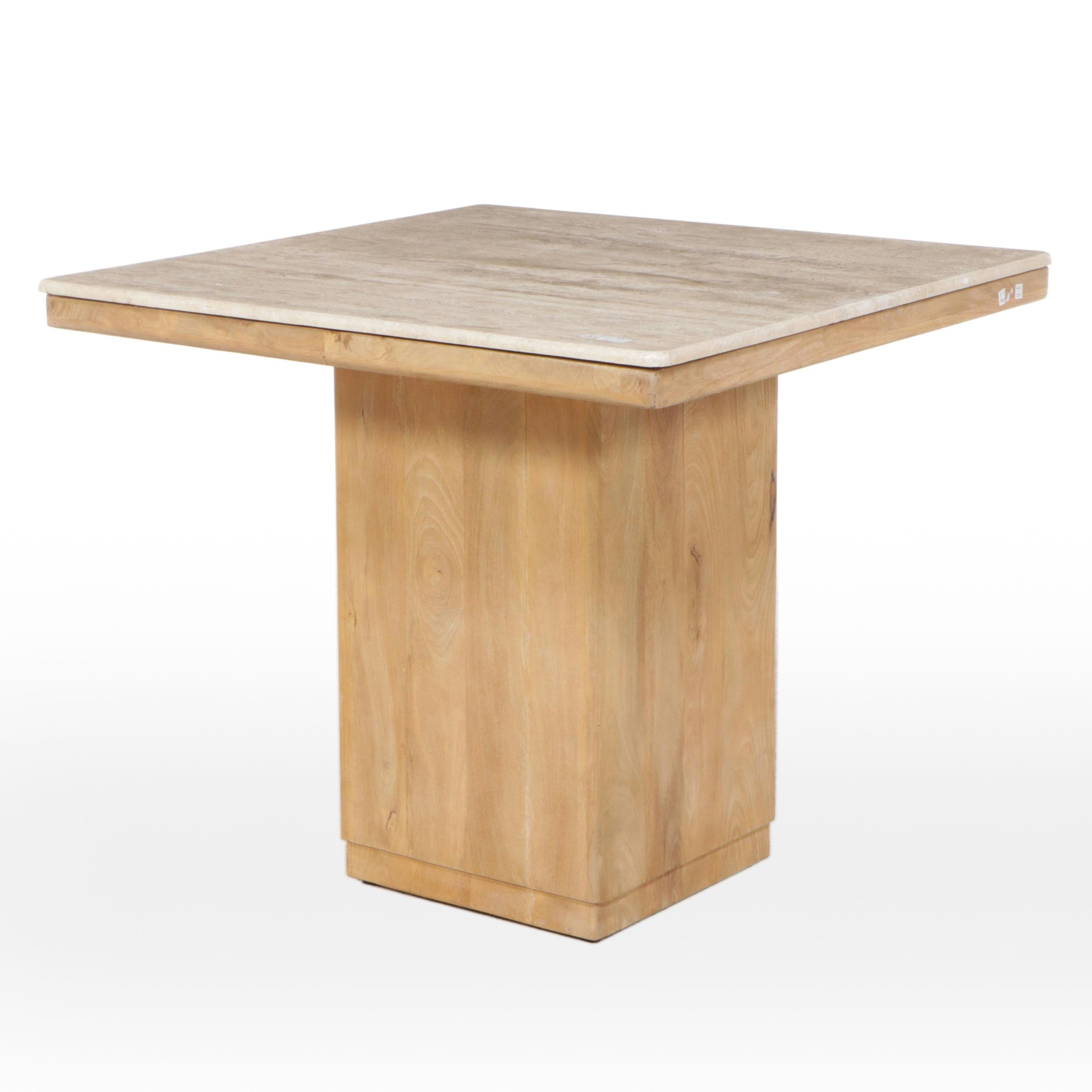 Modernist Style Wooden Pedestal Table