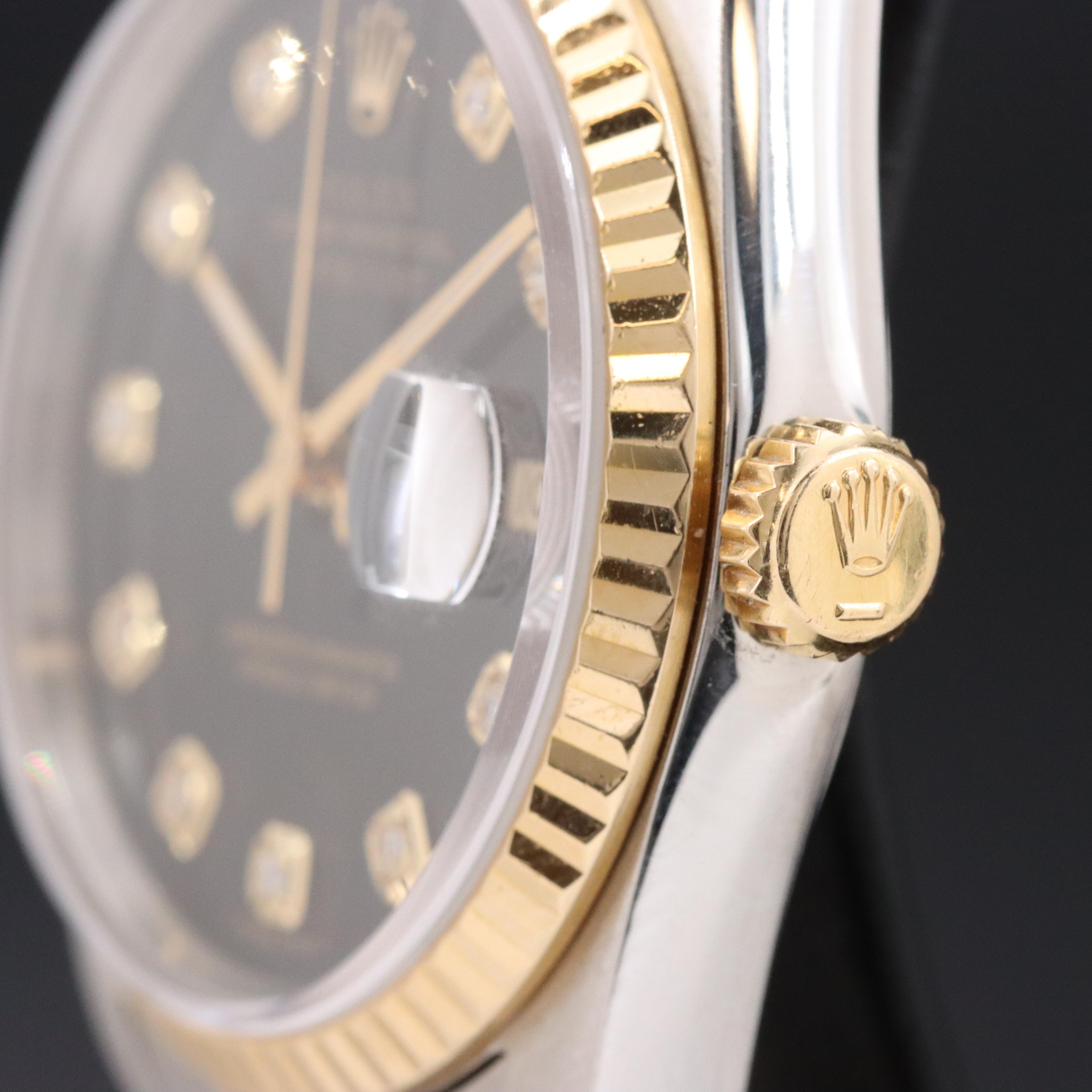 Rolex Datejust 16233 Custom Diamond 36mm Two-Tone 18K & Steel Automatic Watch
