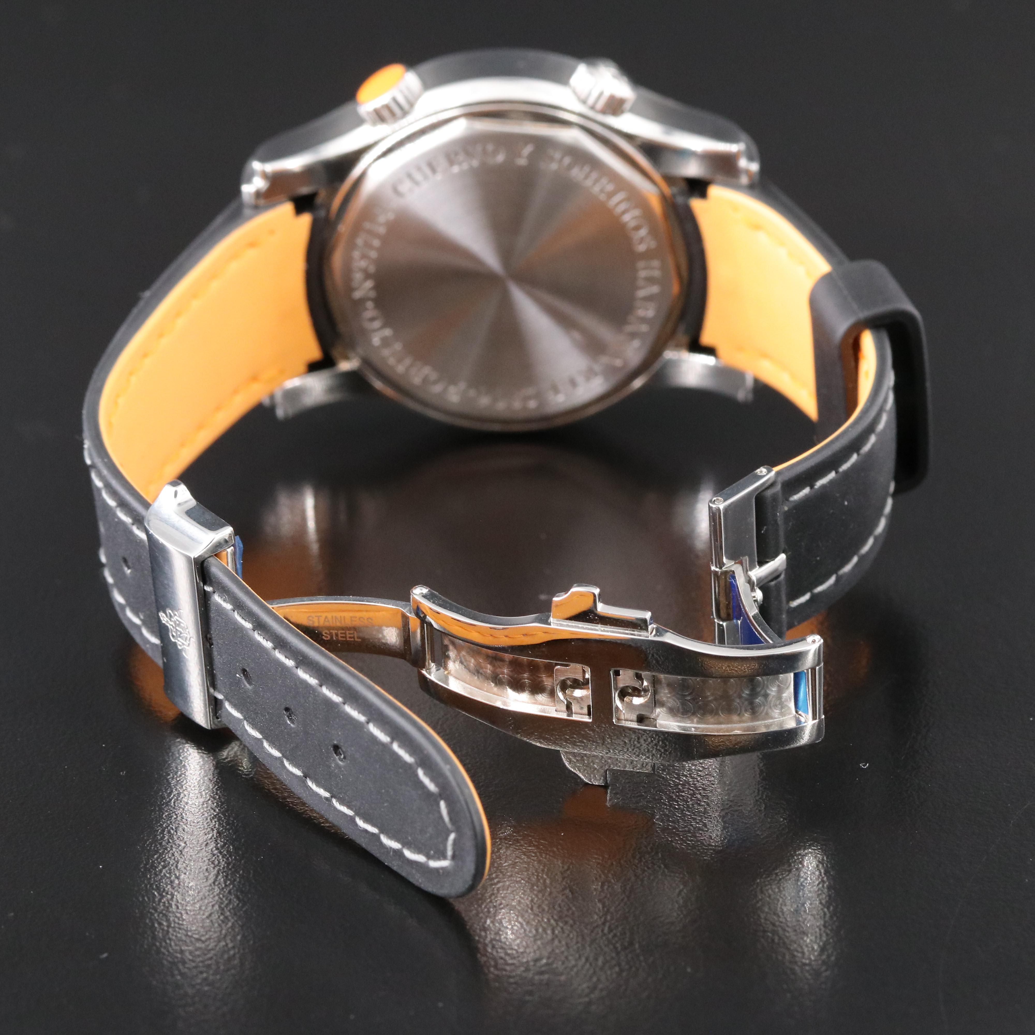 Cuervo Y Sobrinos Robusto Buceador Day-Date 43mm Steel Automatic Watch 2806