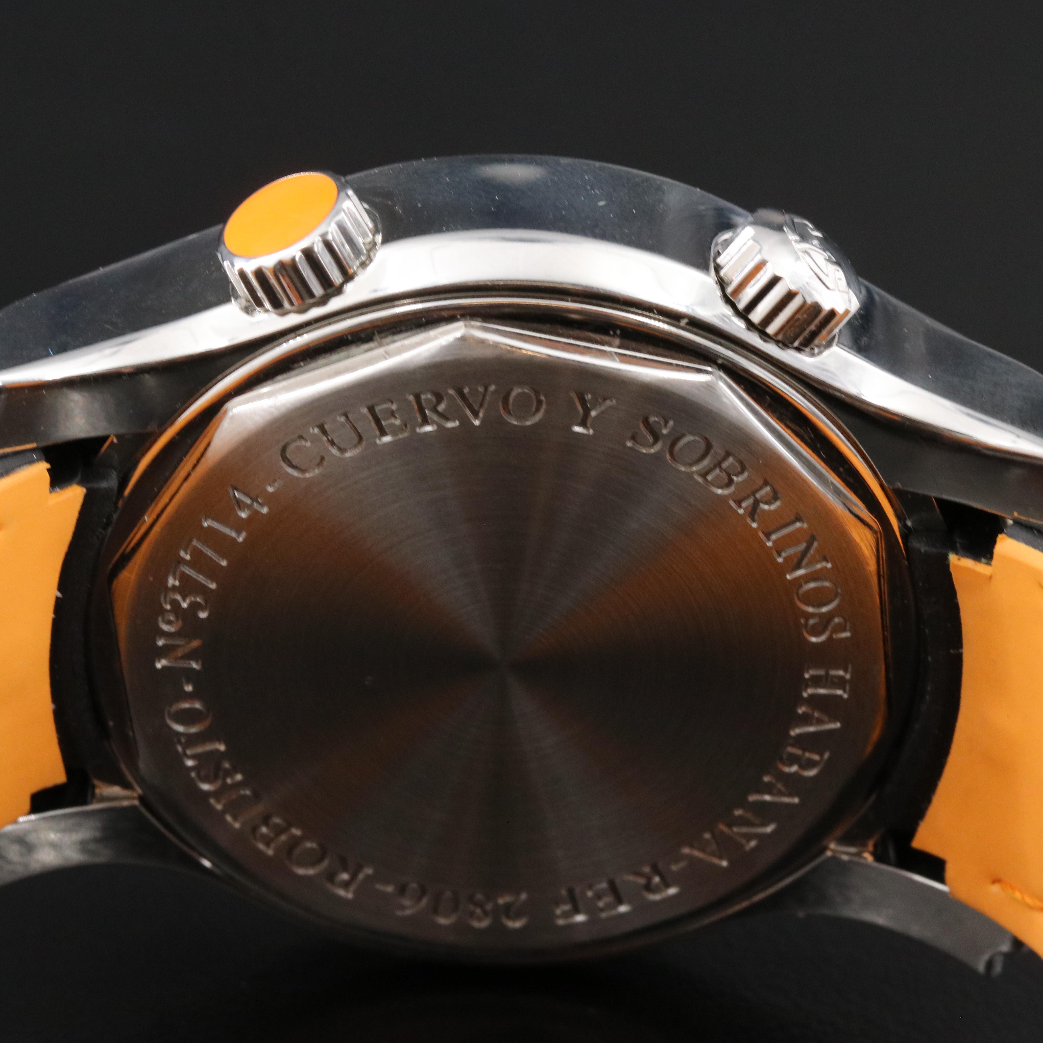 Cuervo Y Sobrinos Robusto Buceador Day-Date 43mm Steel Automatic Watch 2806