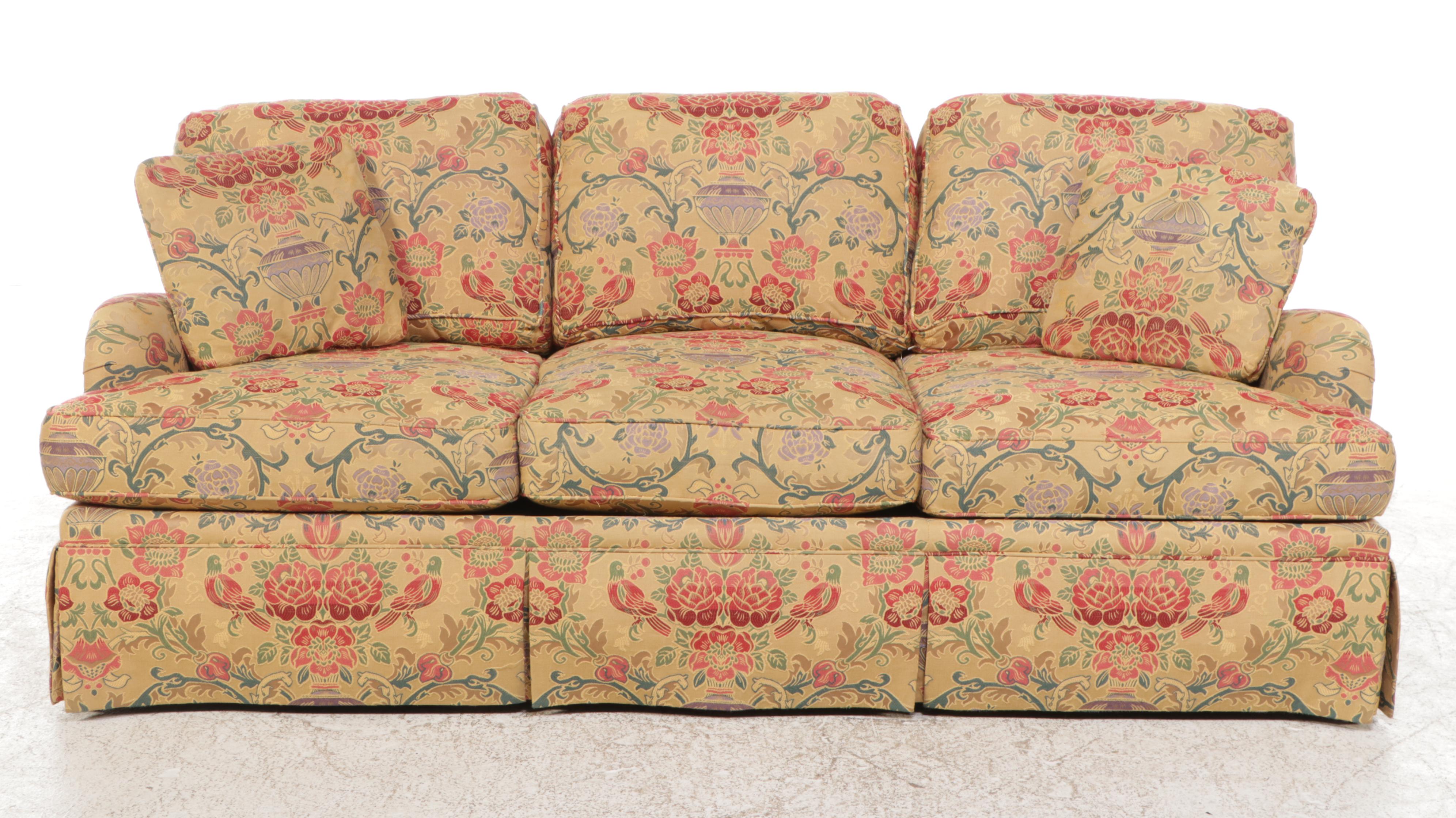 Southwood Fabric Upholstered and Skirted Sofa, Late 20th Century
