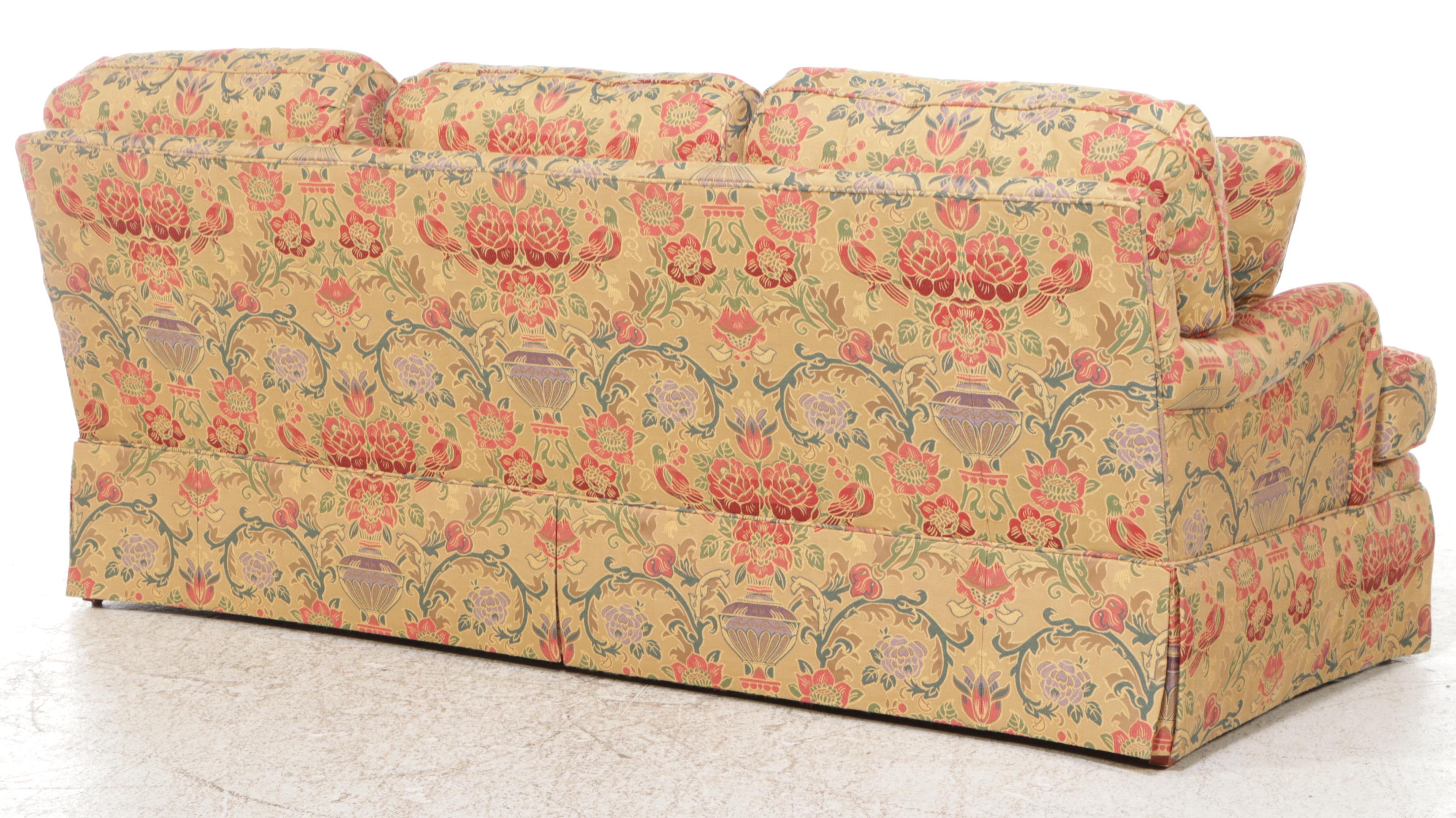 Southwood Fabric Upholstered and Skirted Sofa, Late 20th Century