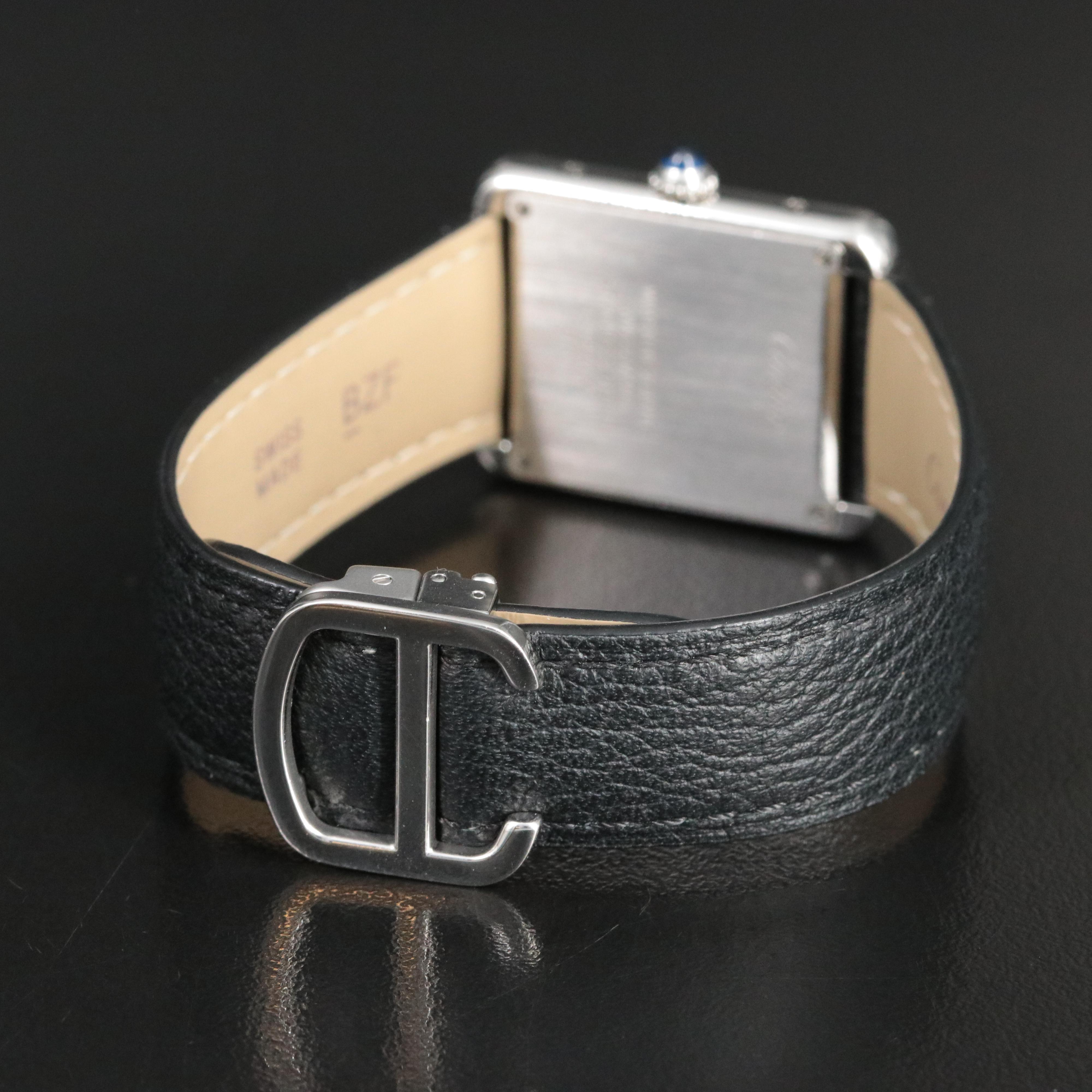 Cartier Tank Solo Diamonds Stainless Steel Quartz Watch