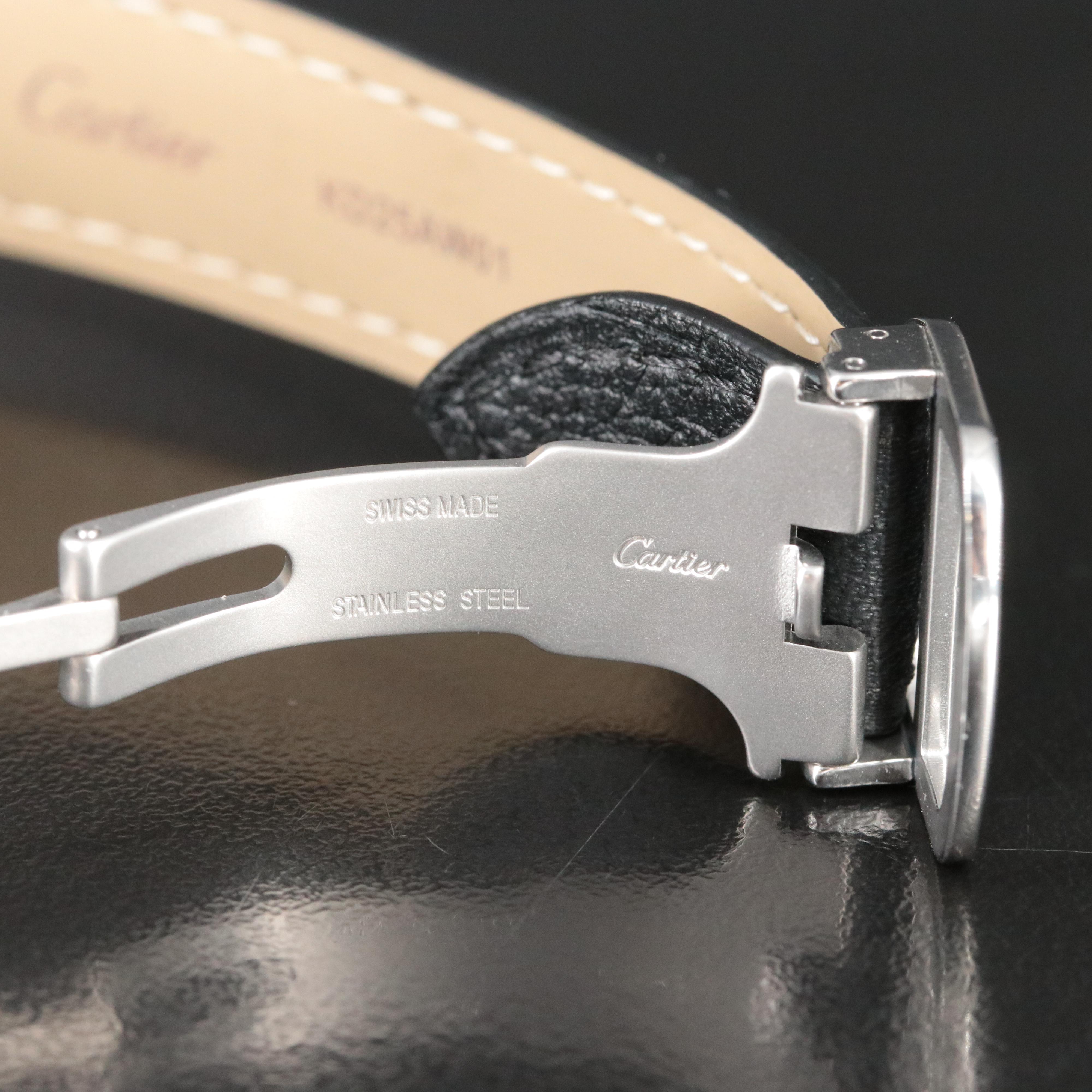 Cartier Tank Solo Diamonds Stainless Steel Quartz Watch