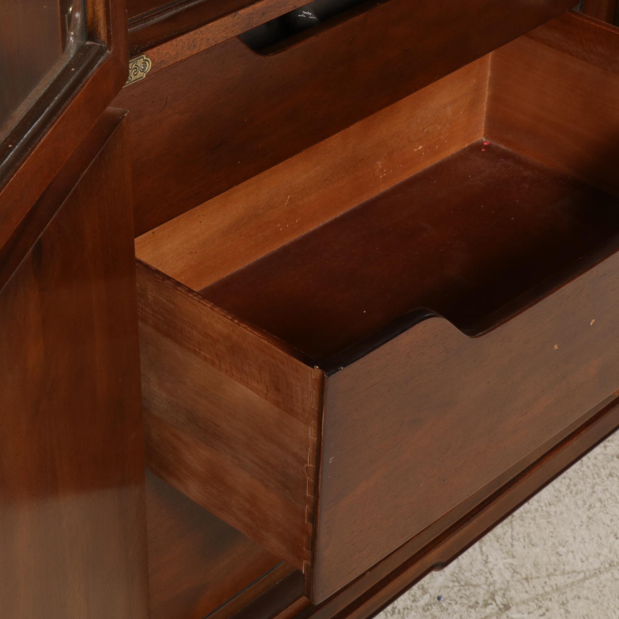 Henredon Chinoiserie Walnut China Cabinet