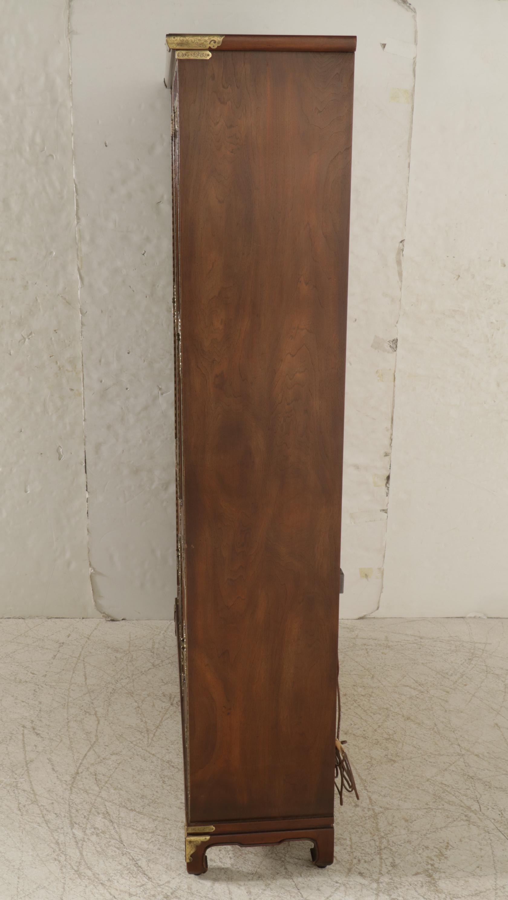 Henredon Chinoiserie Walnut China Cabinet