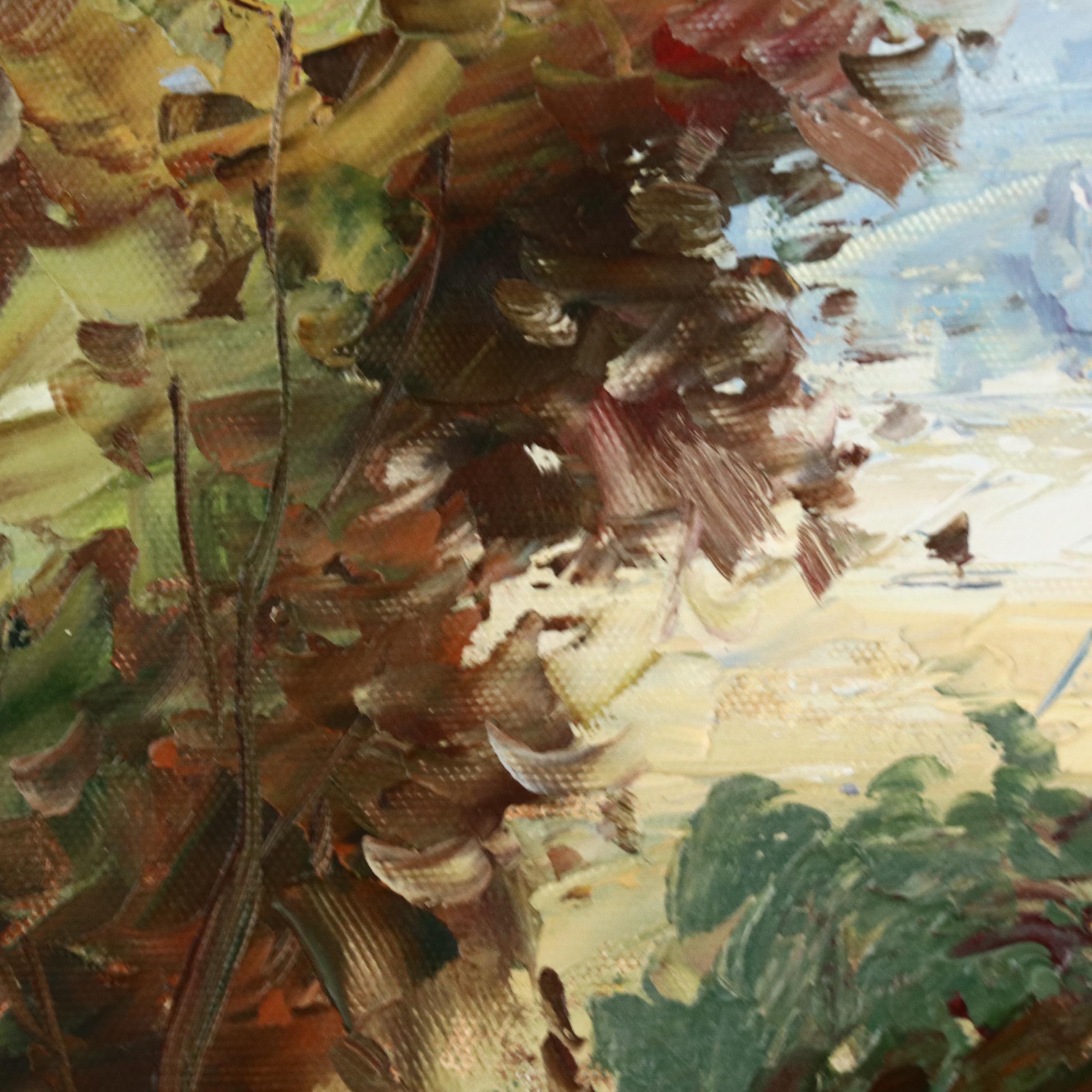 C. Lewis Poppy Field Landscape Oil Painting