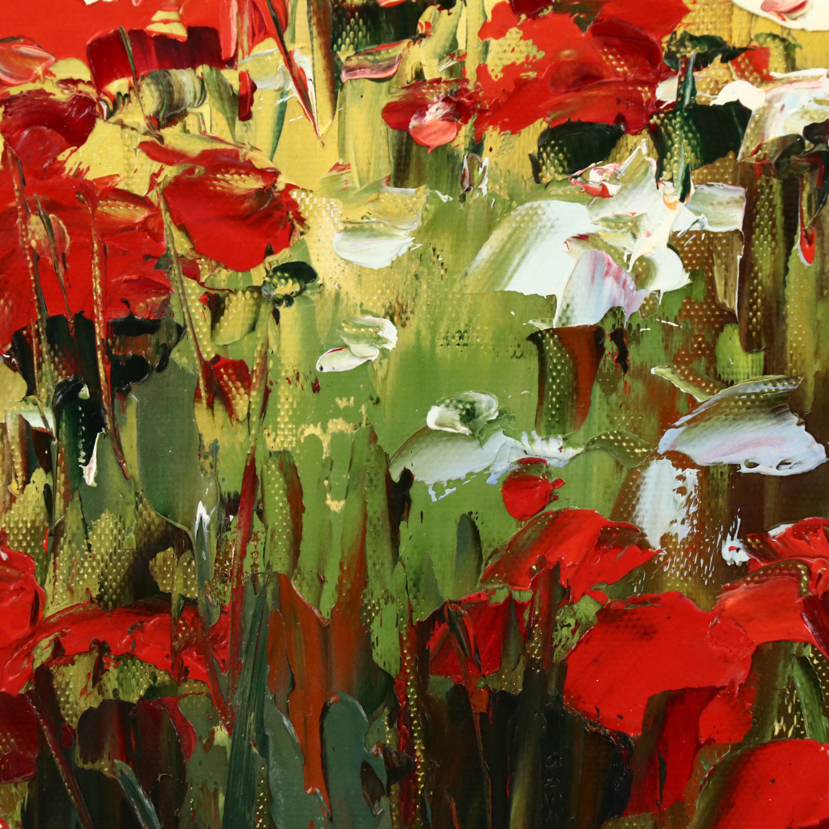 C. Lewis Poppy Field Landscape Oil Painting