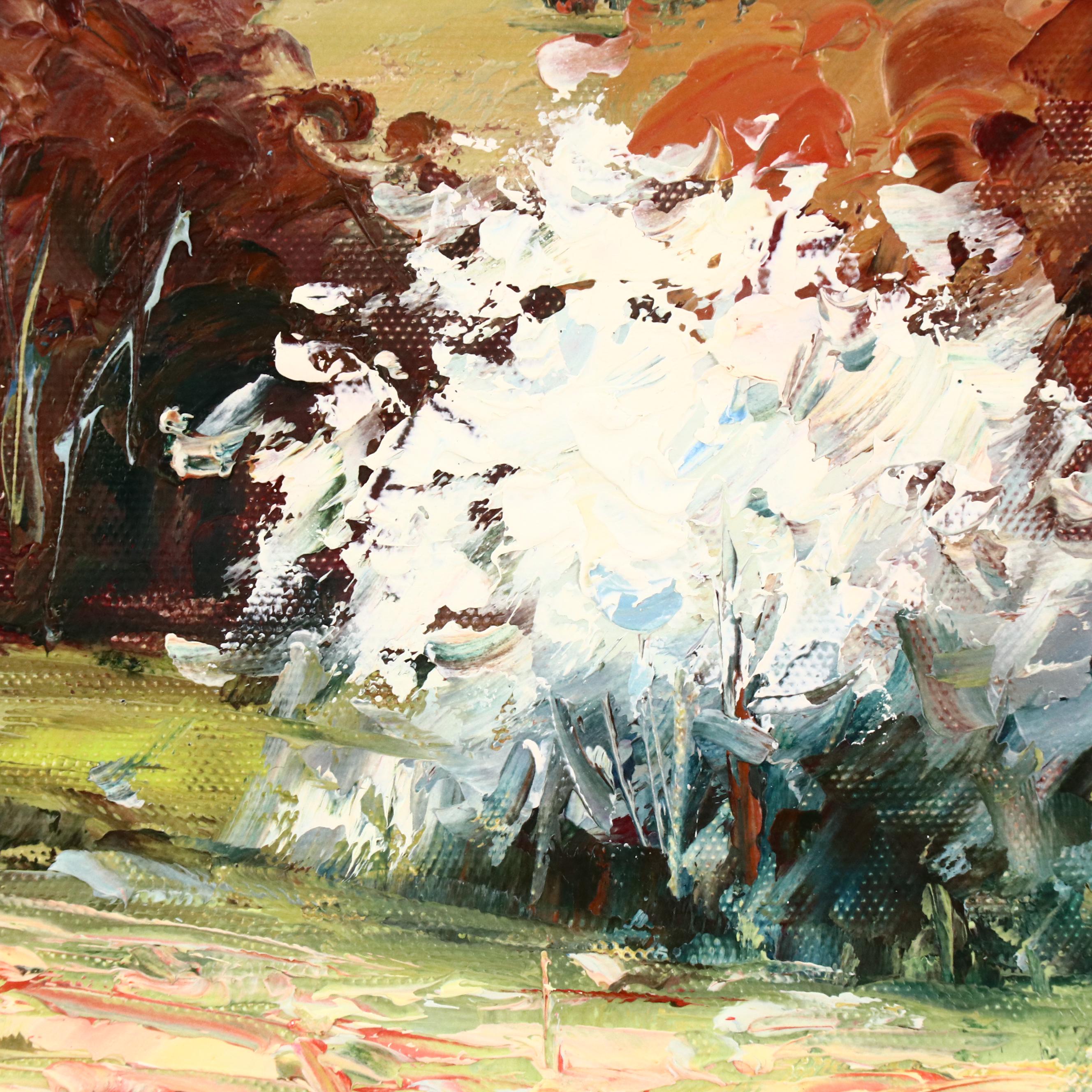 C. Lewis Poppy Field Landscape Oil Painting