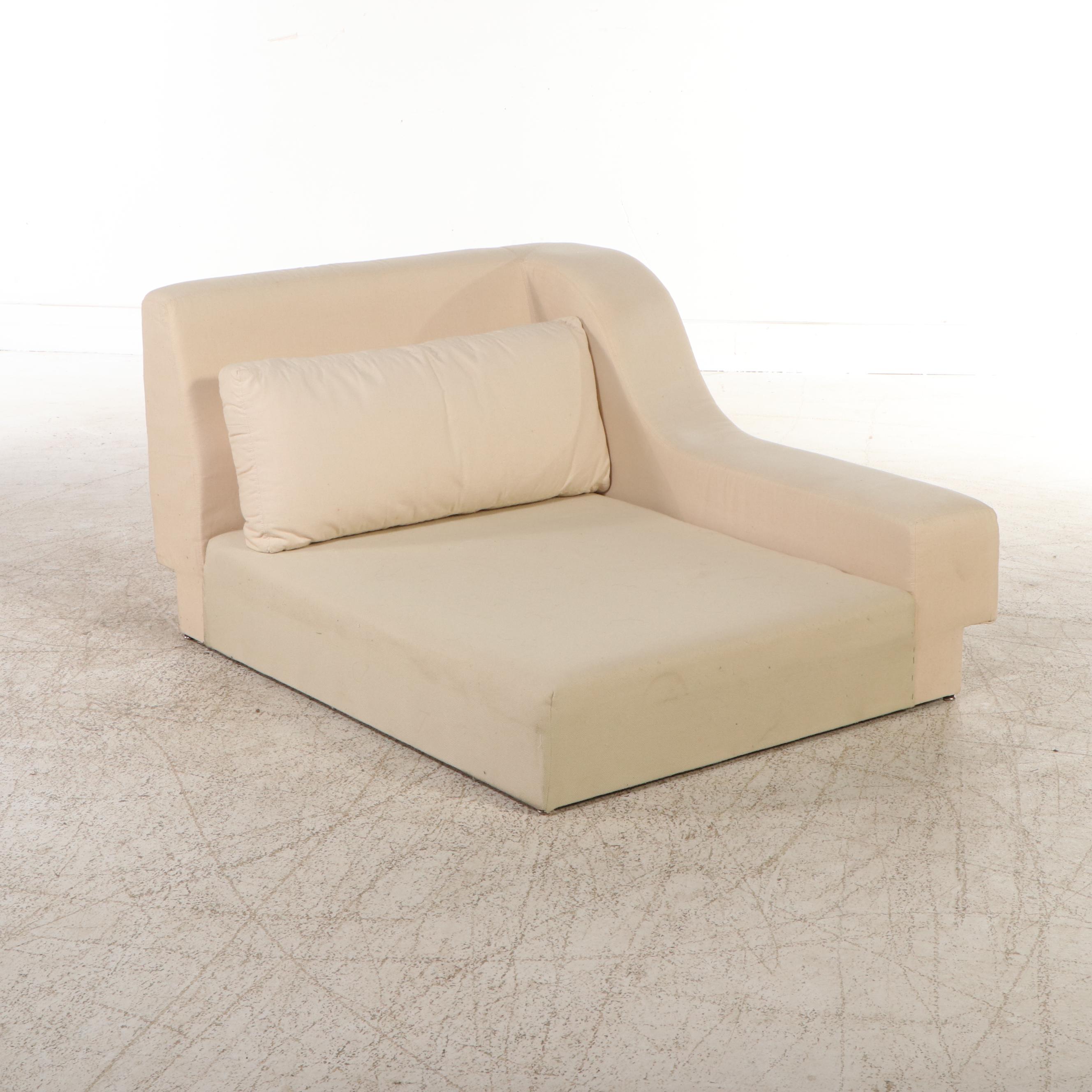 Roche Bobois Postmodernist Cream Upholstered Modular Platform Bed, 1970s