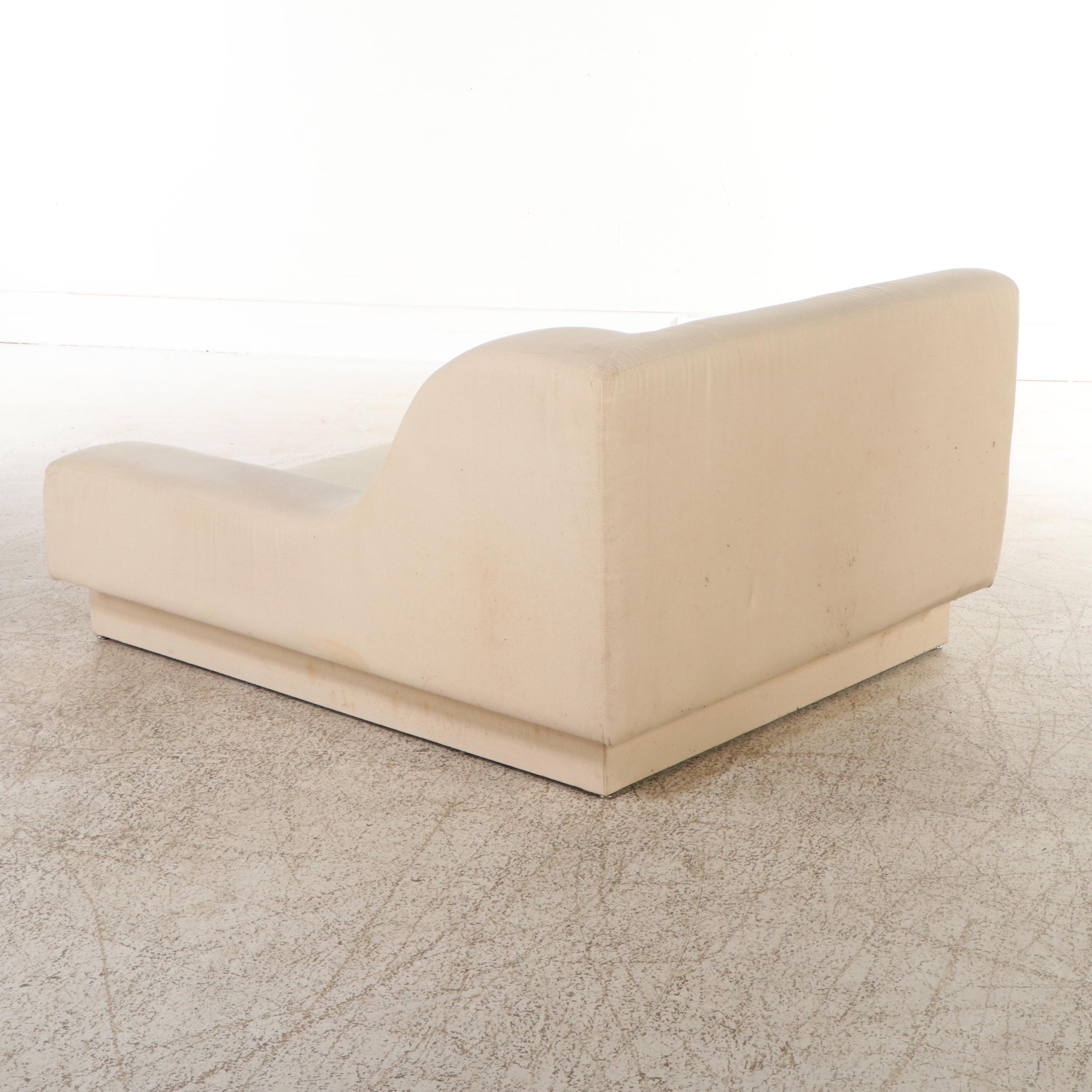 Roche Bobois Postmodernist Cream Upholstered Modular Platform Bed, 1970s