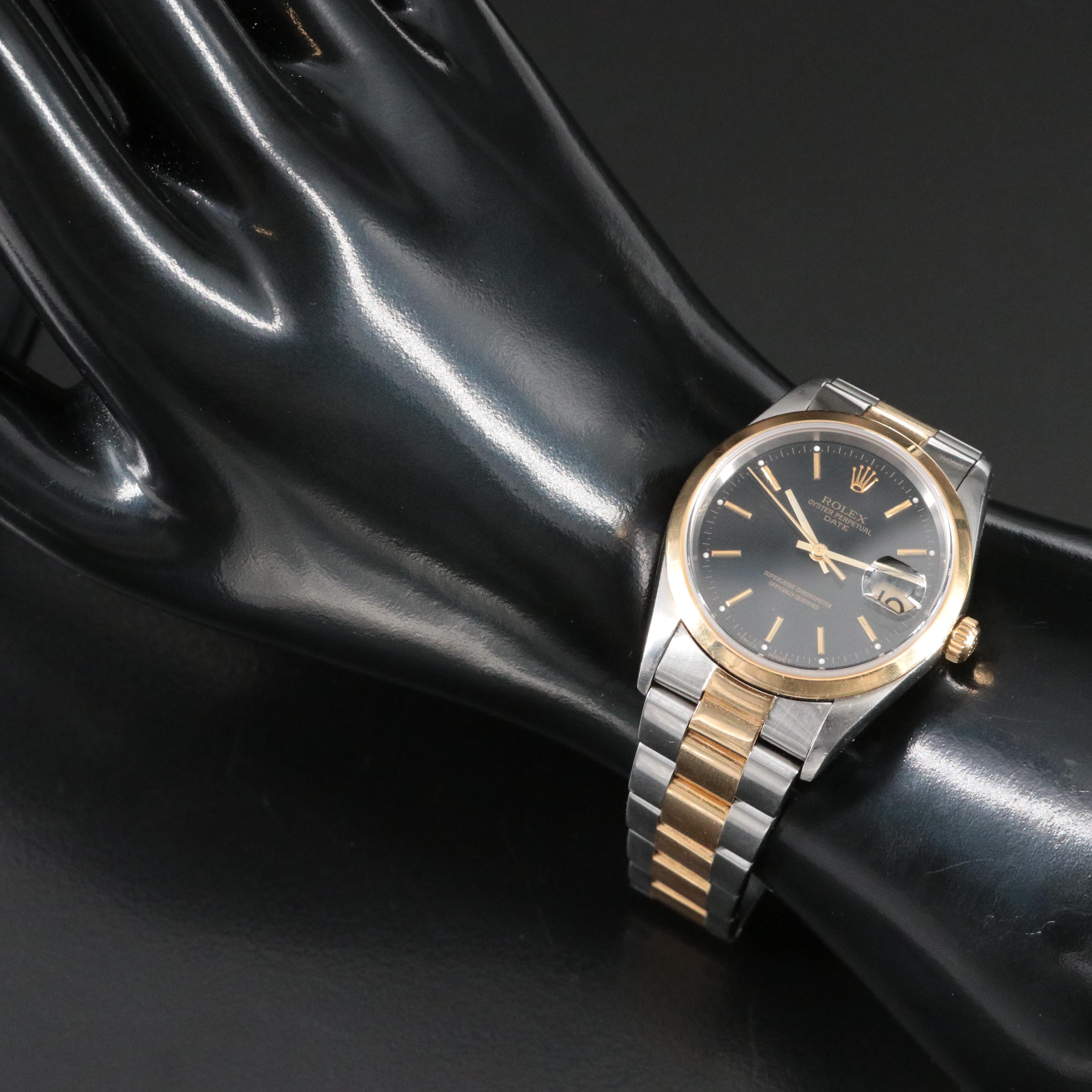 1995 - 1996 Rolex Date Model 15203 34mm 18K & Steelinox Watch