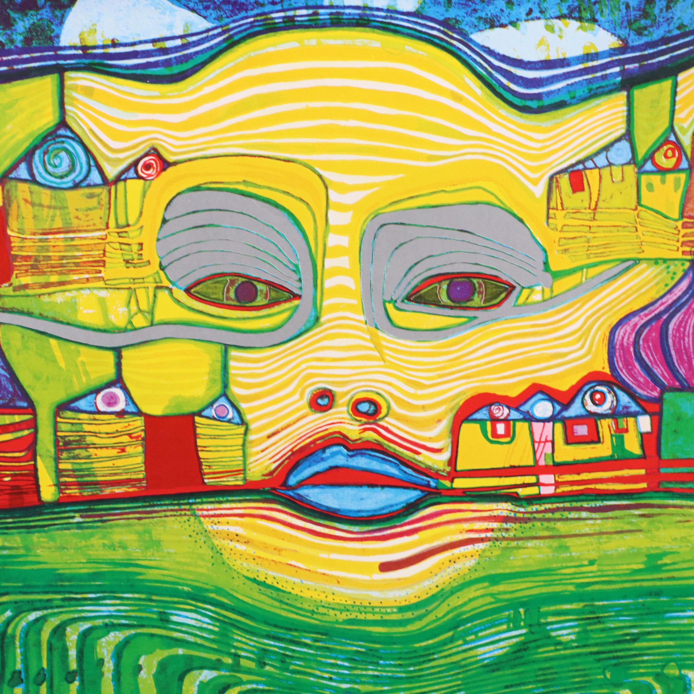 After Friedensreich Hundertwasser Lithograph Poster, Late 20th Centurry