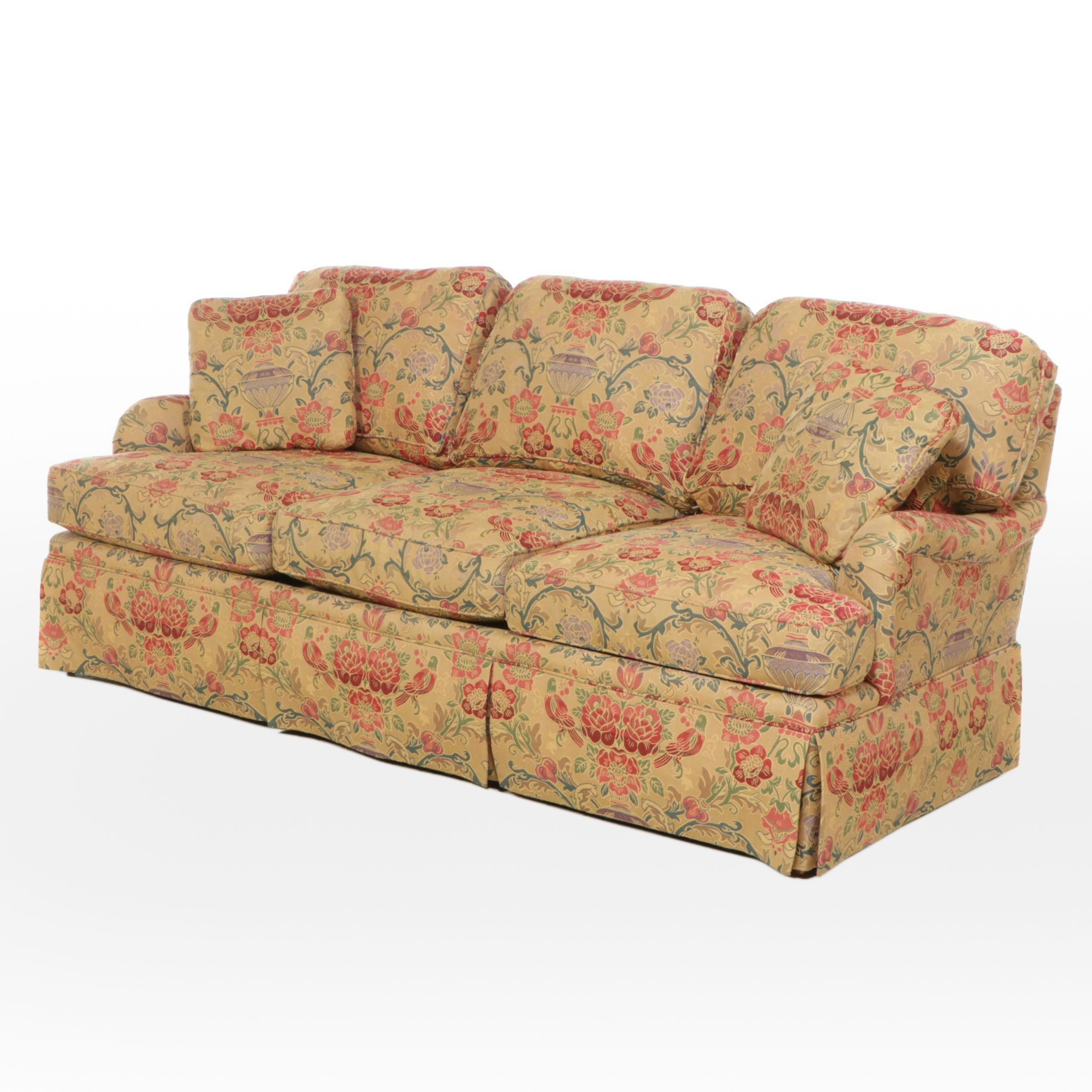 Southwood Fabric Upholstered and Skirted Sofa, Late 20th Century