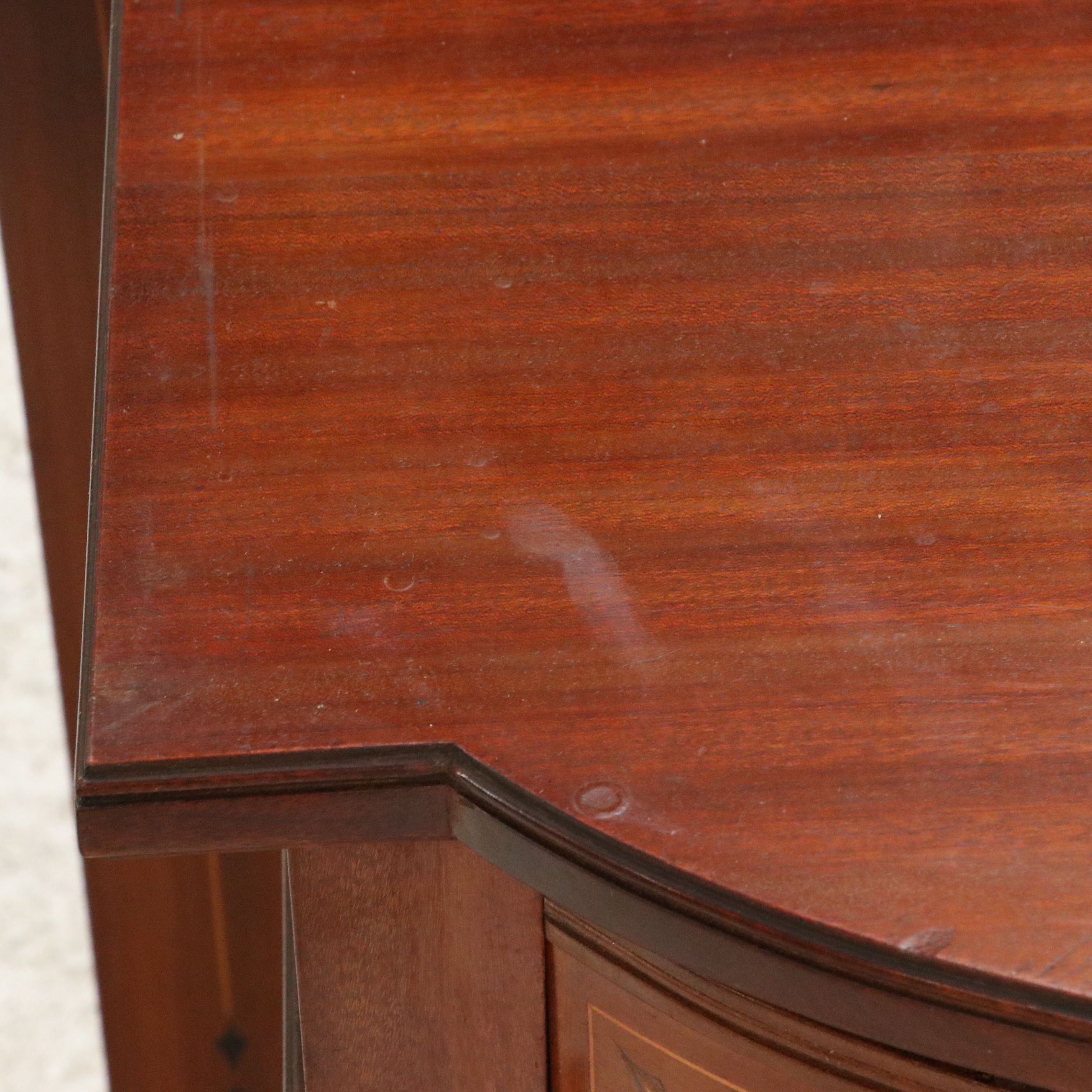 J. Groschkus Mahogany Dressing Table and Chair w/ MOP, Ebony, Satinwood Inlays