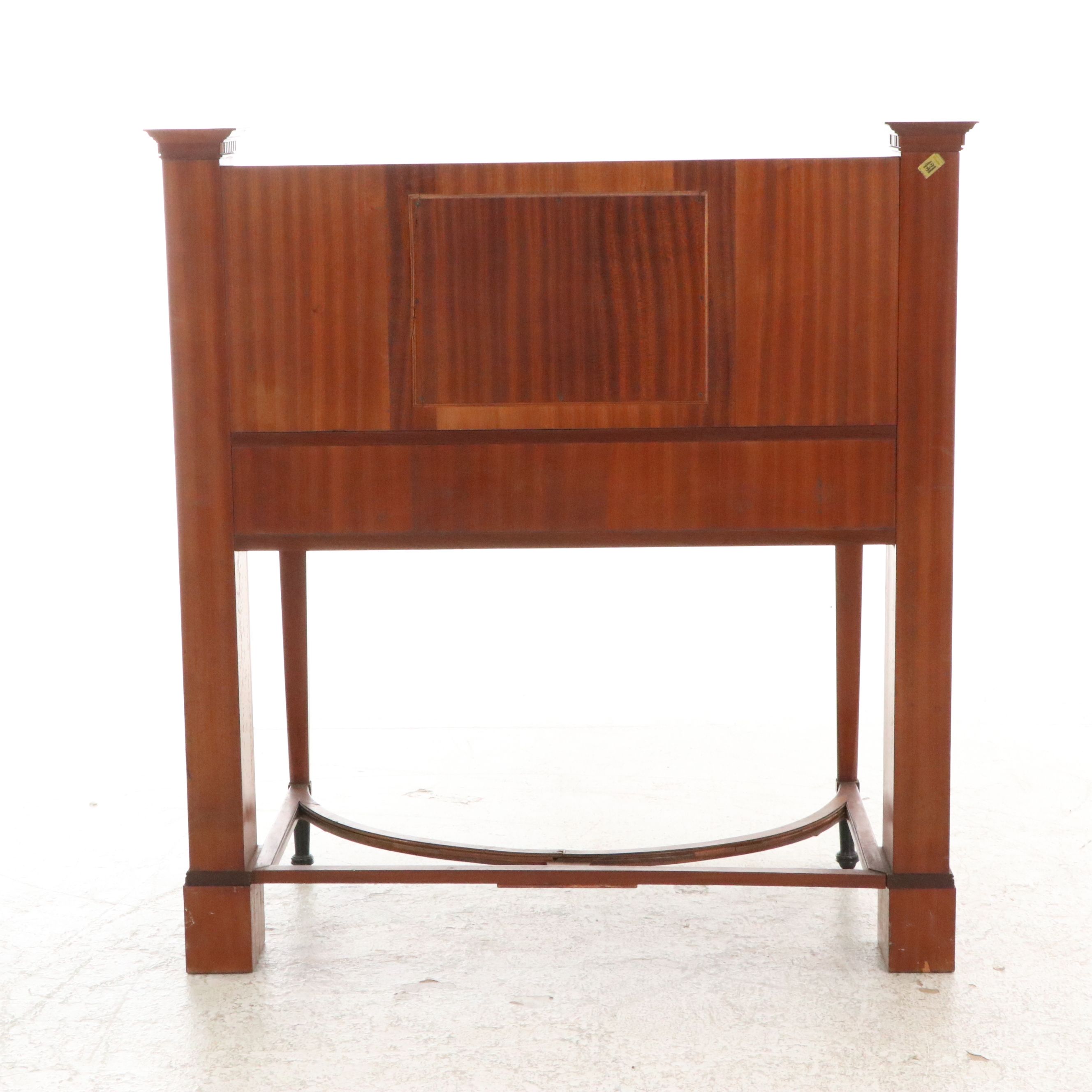 J. Groschkus Mahogany Dressing Table and Chair w/ MOP, Ebony, Satinwood Inlays