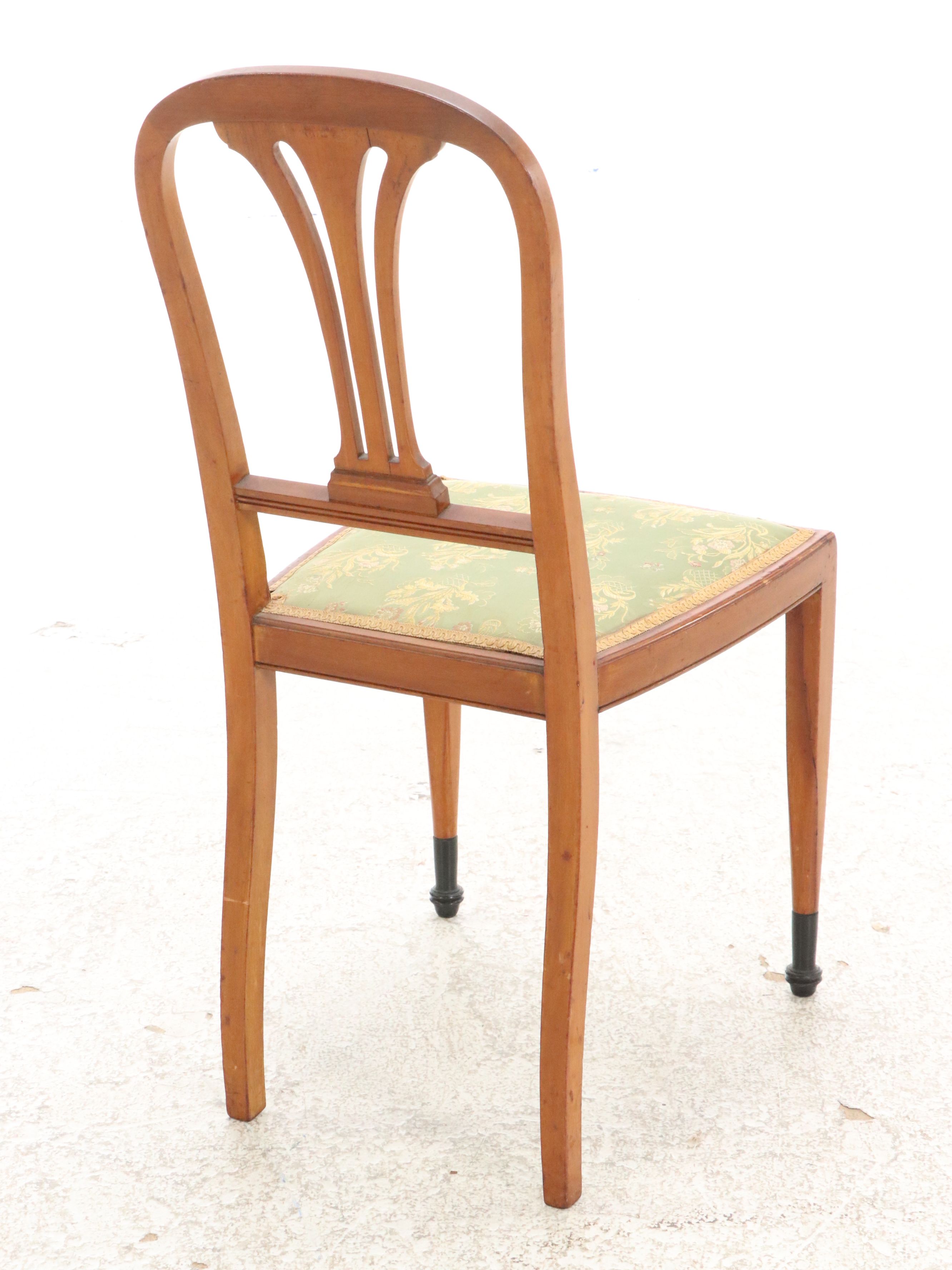 J. Groschkus Mahogany Dressing Table and Chair w/ MOP, Ebony, Satinwood Inlays