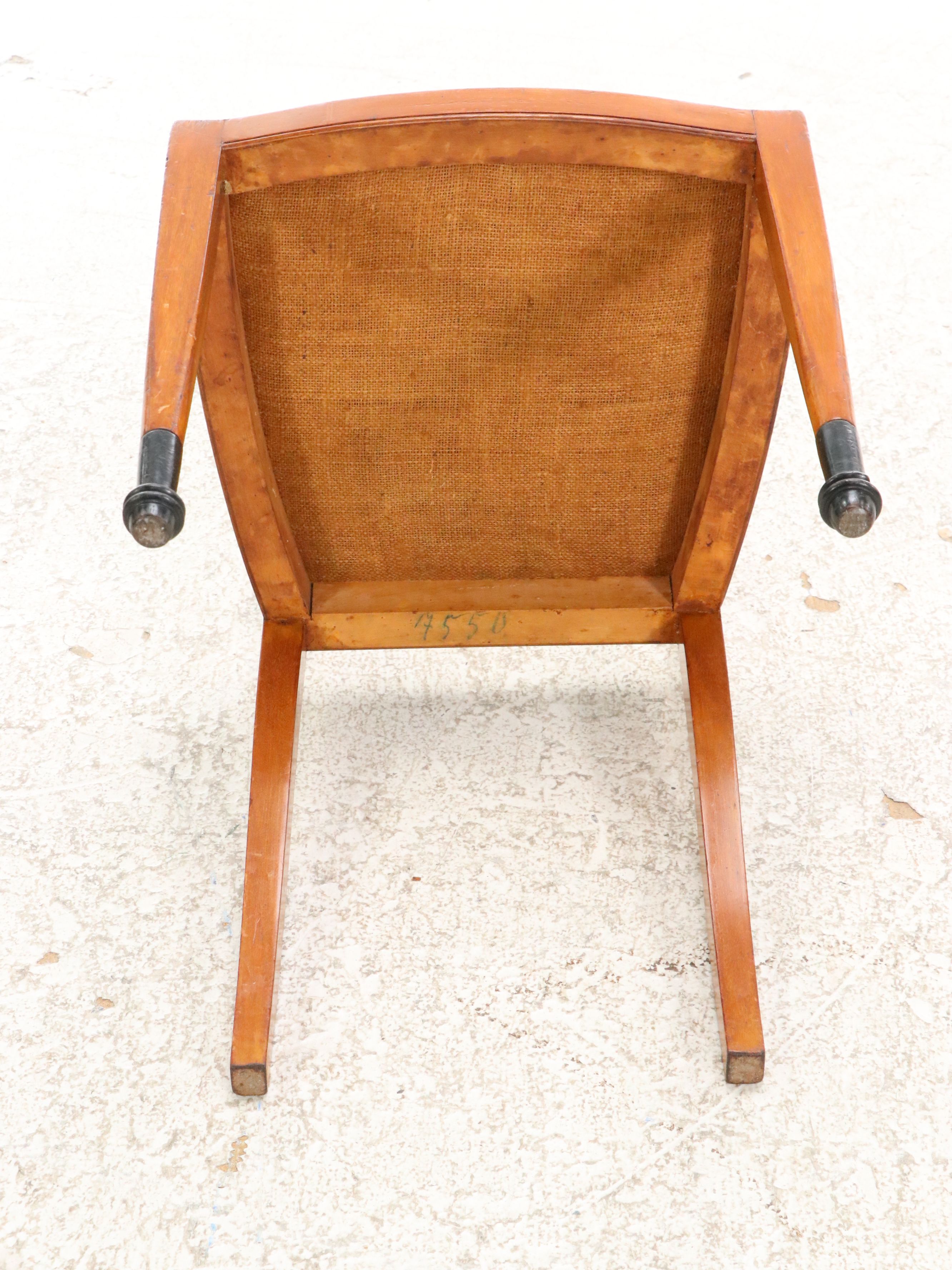 J. Groschkus Mahogany Dressing Table and Chair w/ MOP, Ebony, Satinwood Inlays