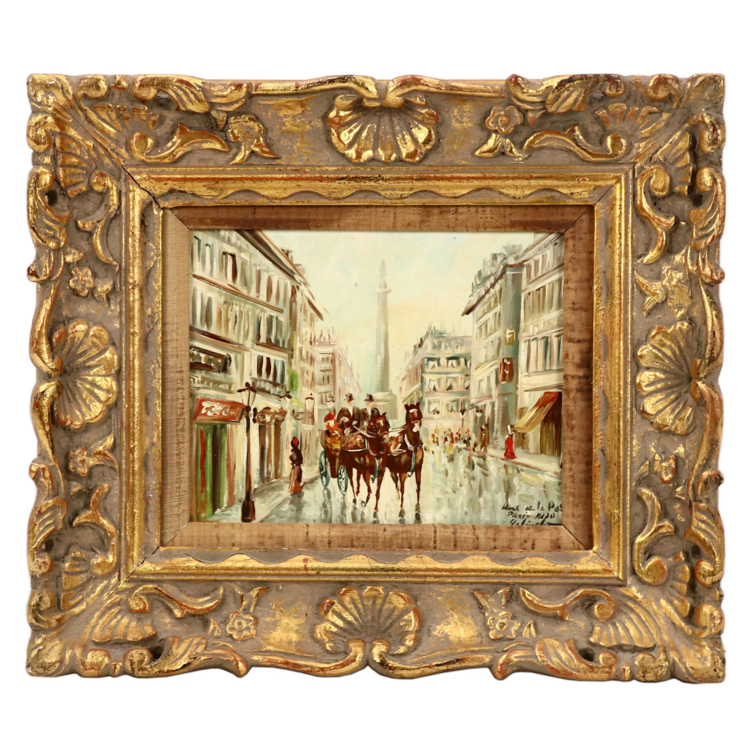 Parisian Cityscape Oil Painting, 20th Century