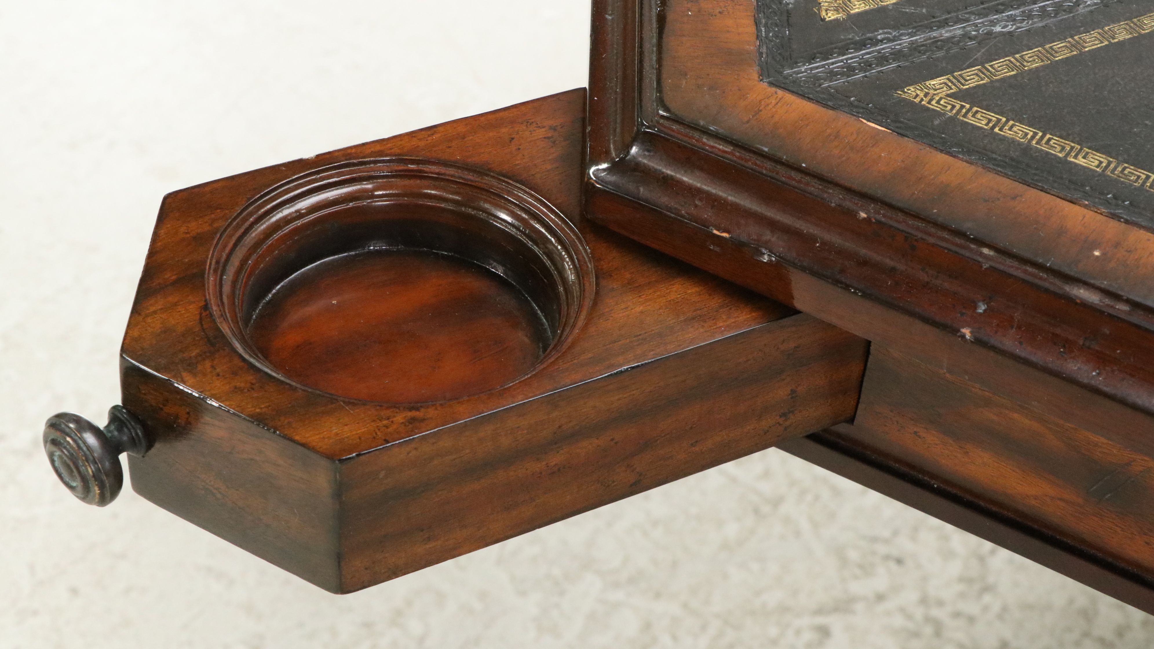 Regency Style Leather Top Mahogany Games Table, Late 20th Century