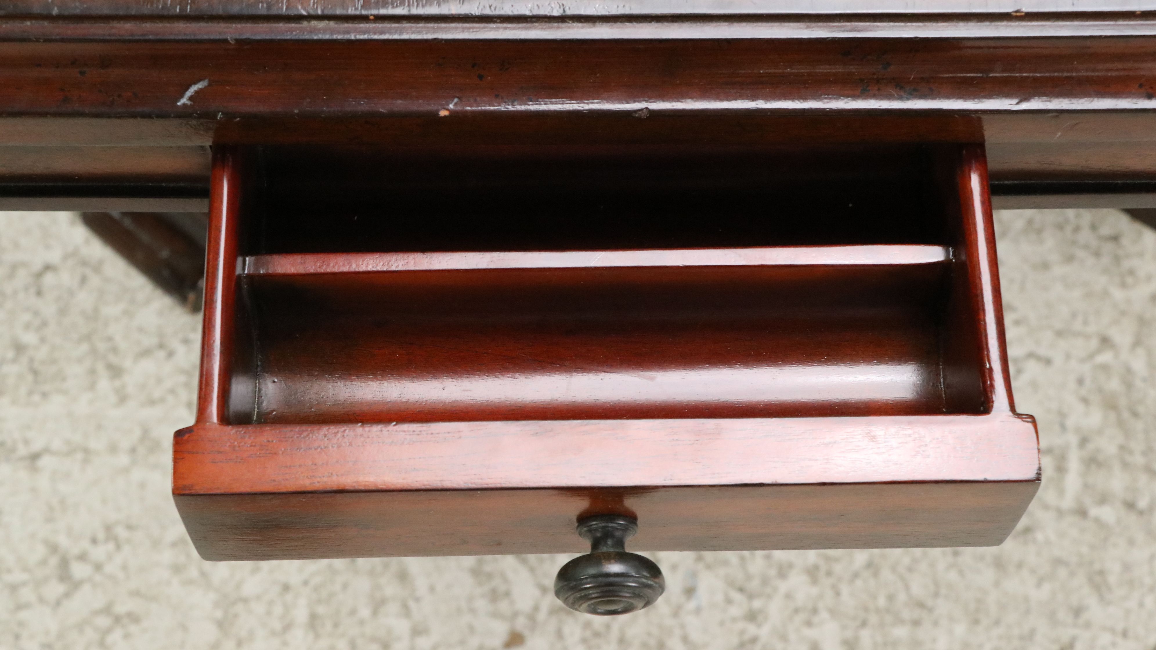 Regency Style Leather Top Mahogany Games Table, Late 20th Century