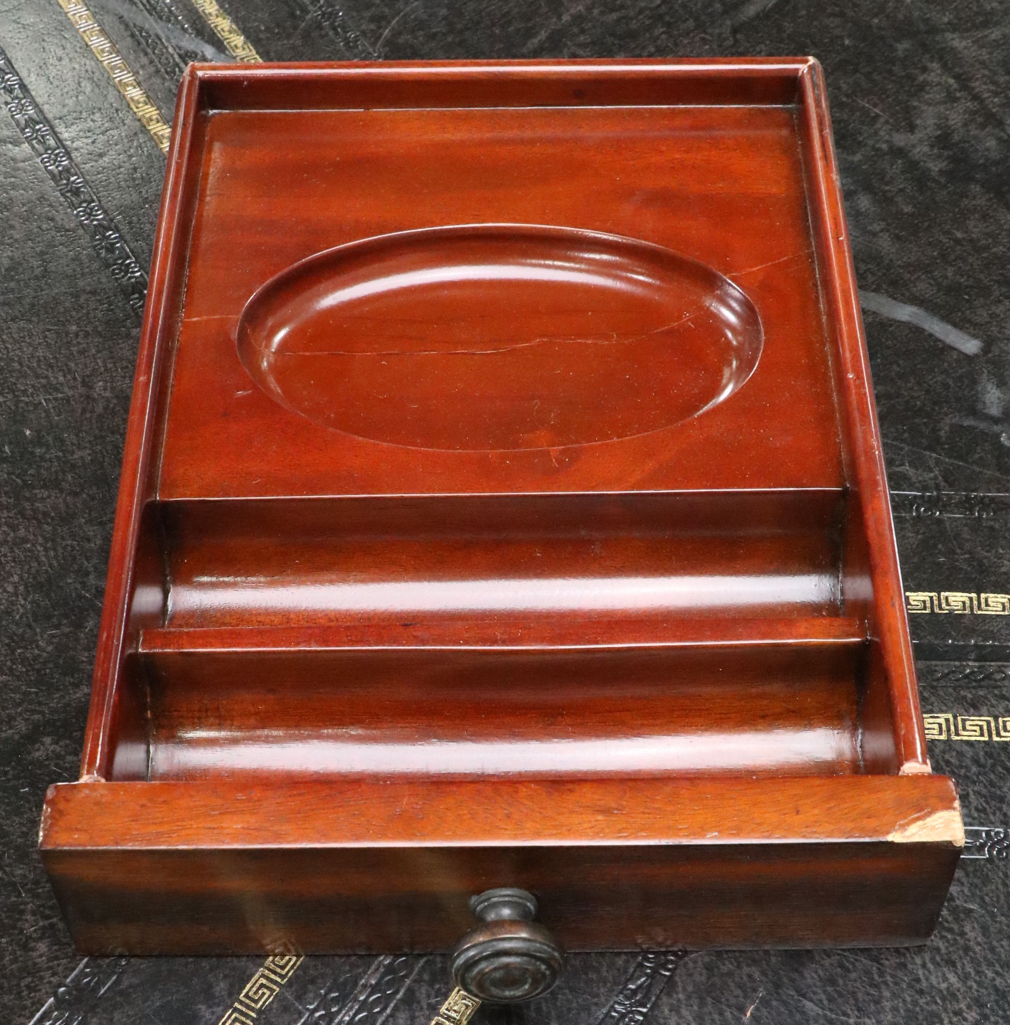 Regency Style Leather Top Mahogany Games Table, Late 20th Century