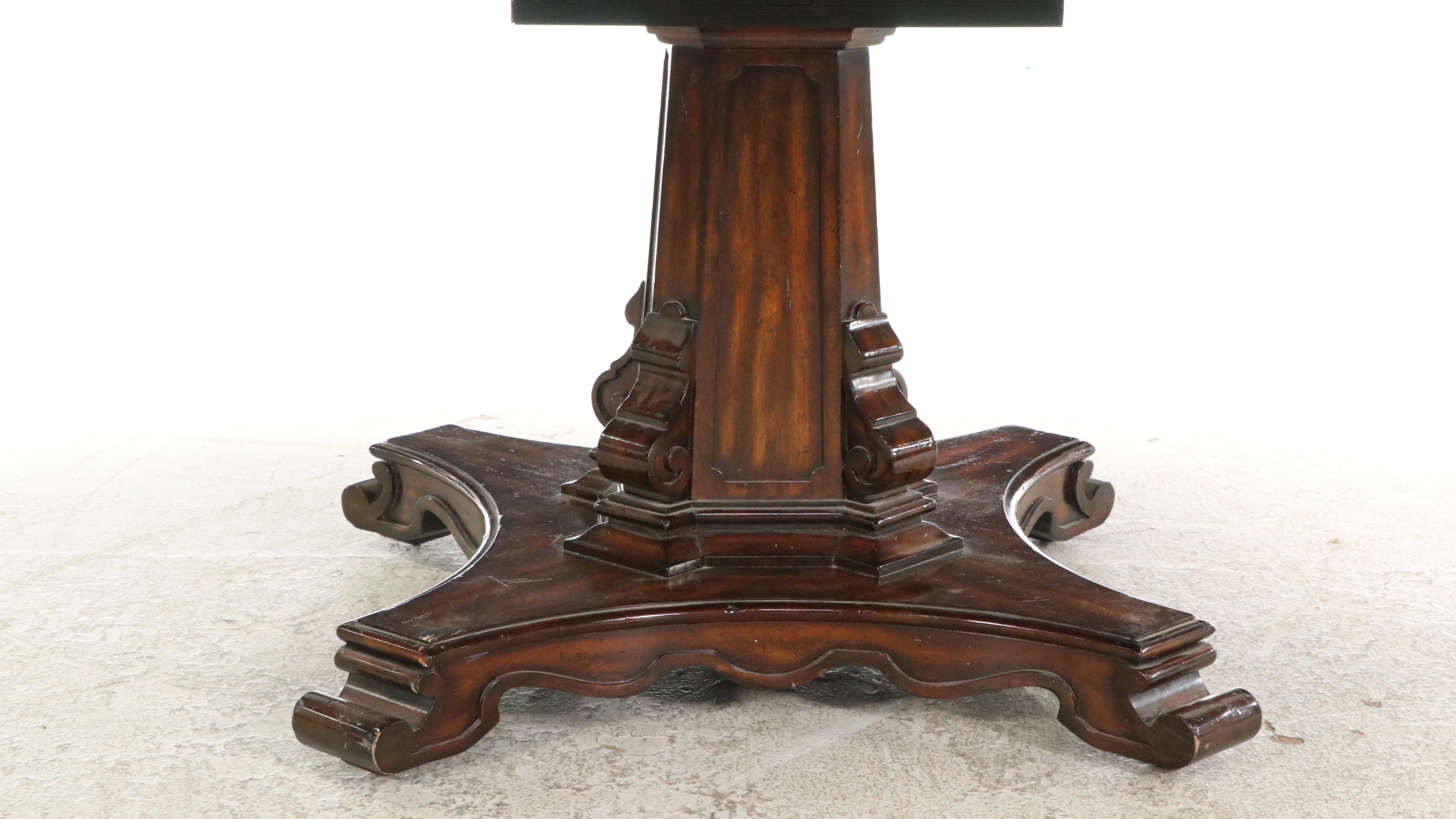 Regency Style Leather Top Mahogany Games Table, Late 20th Century