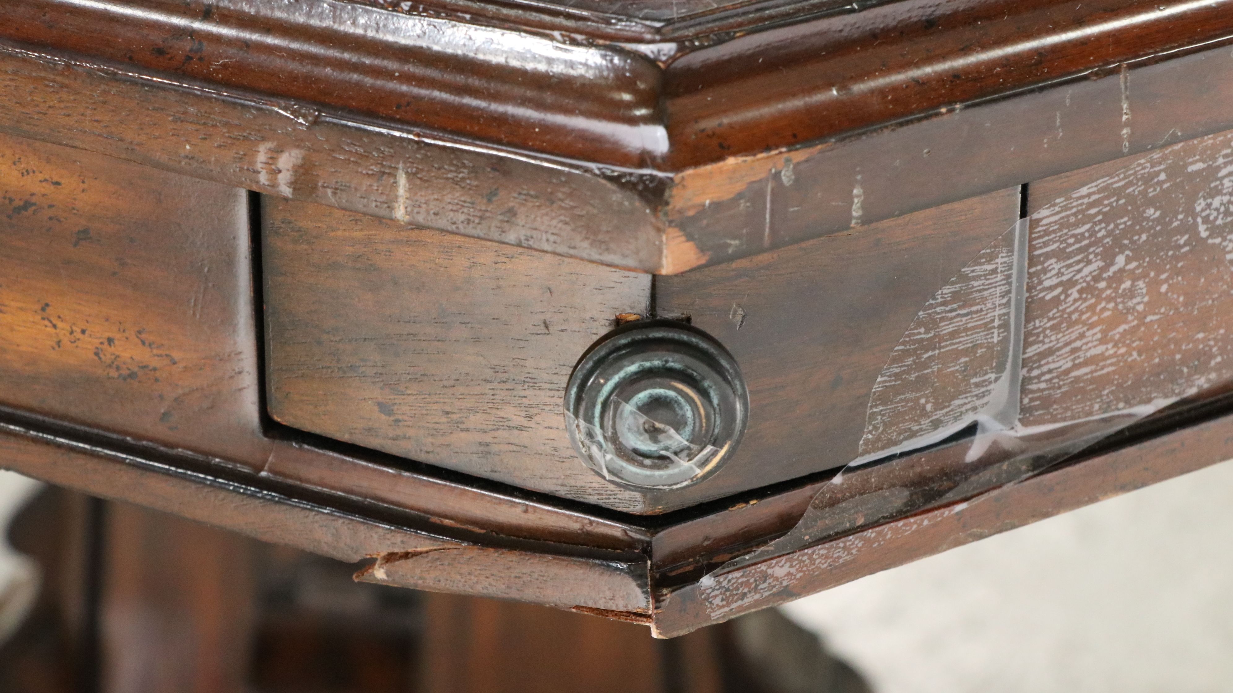 Regency Style Leather Top Mahogany Games Table, Late 20th Century