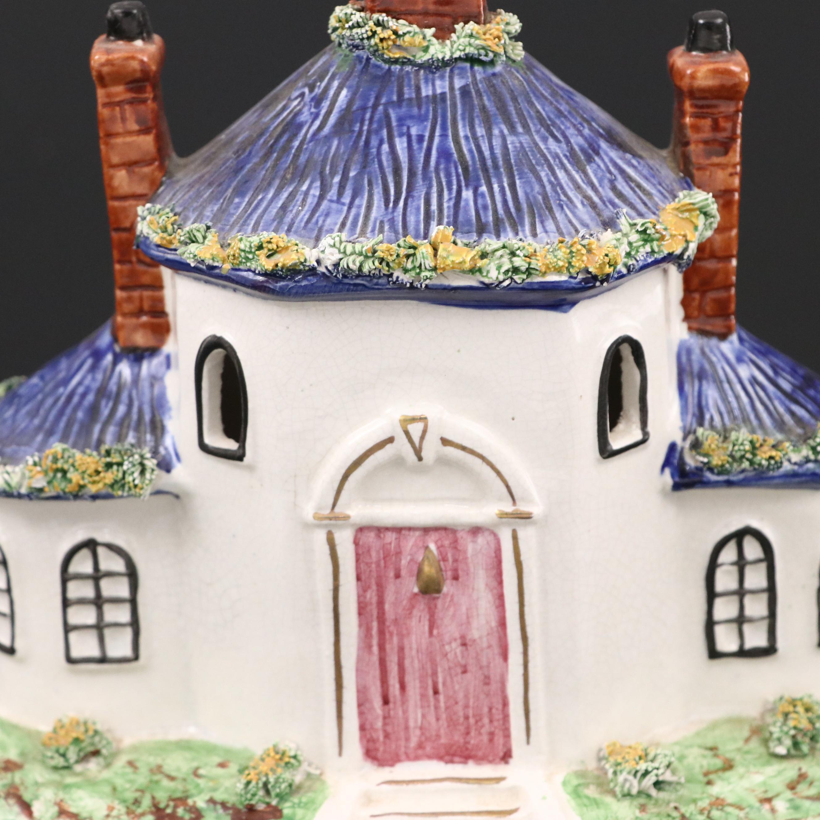 Staffordshire House-Shaped Pastille Burner, Late 19th Century