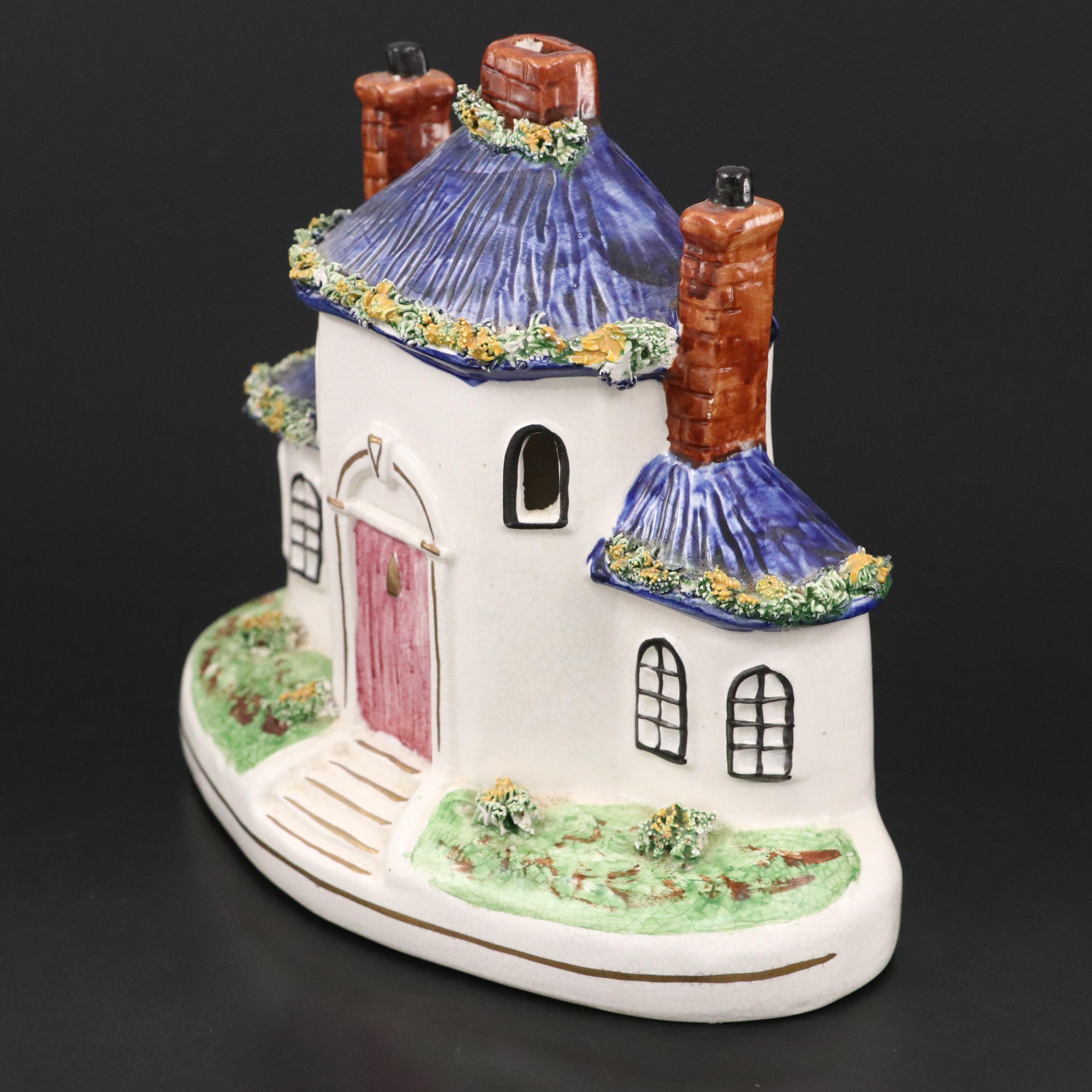 Staffordshire House-Shaped Pastille Burner, Late 19th Century