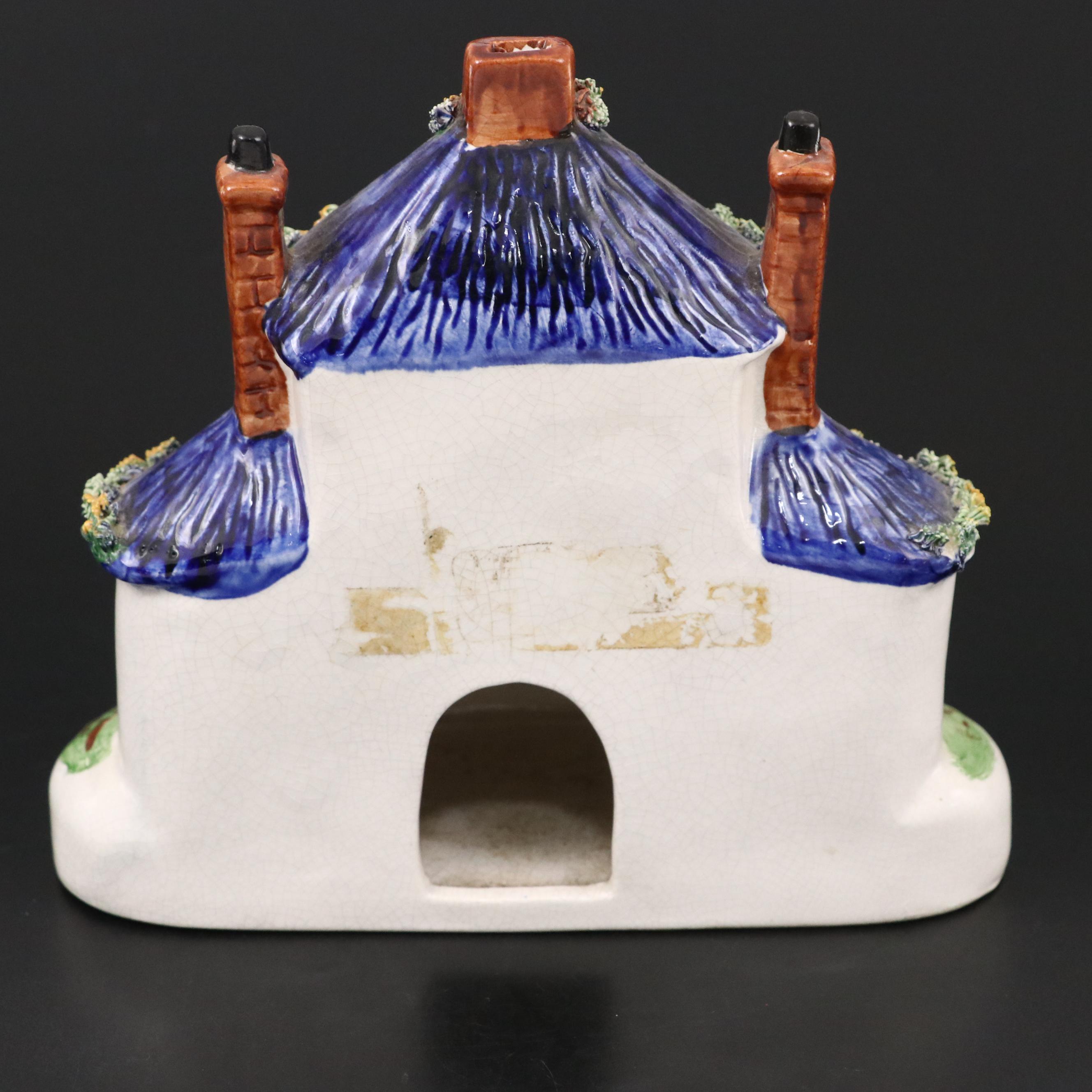 Staffordshire House-Shaped Pastille Burner, Late 19th Century