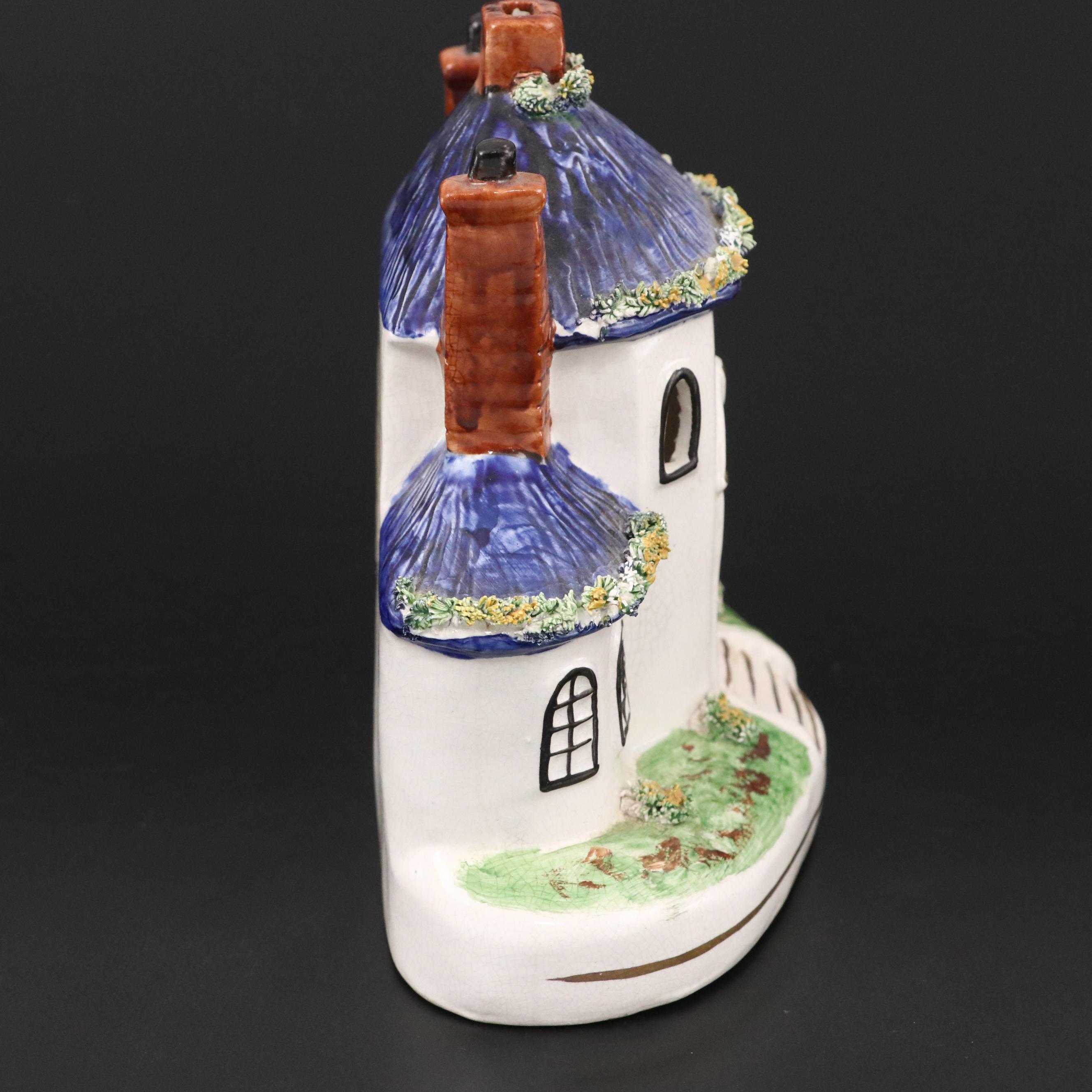 Staffordshire House-Shaped Pastille Burner, Late 19th Century
