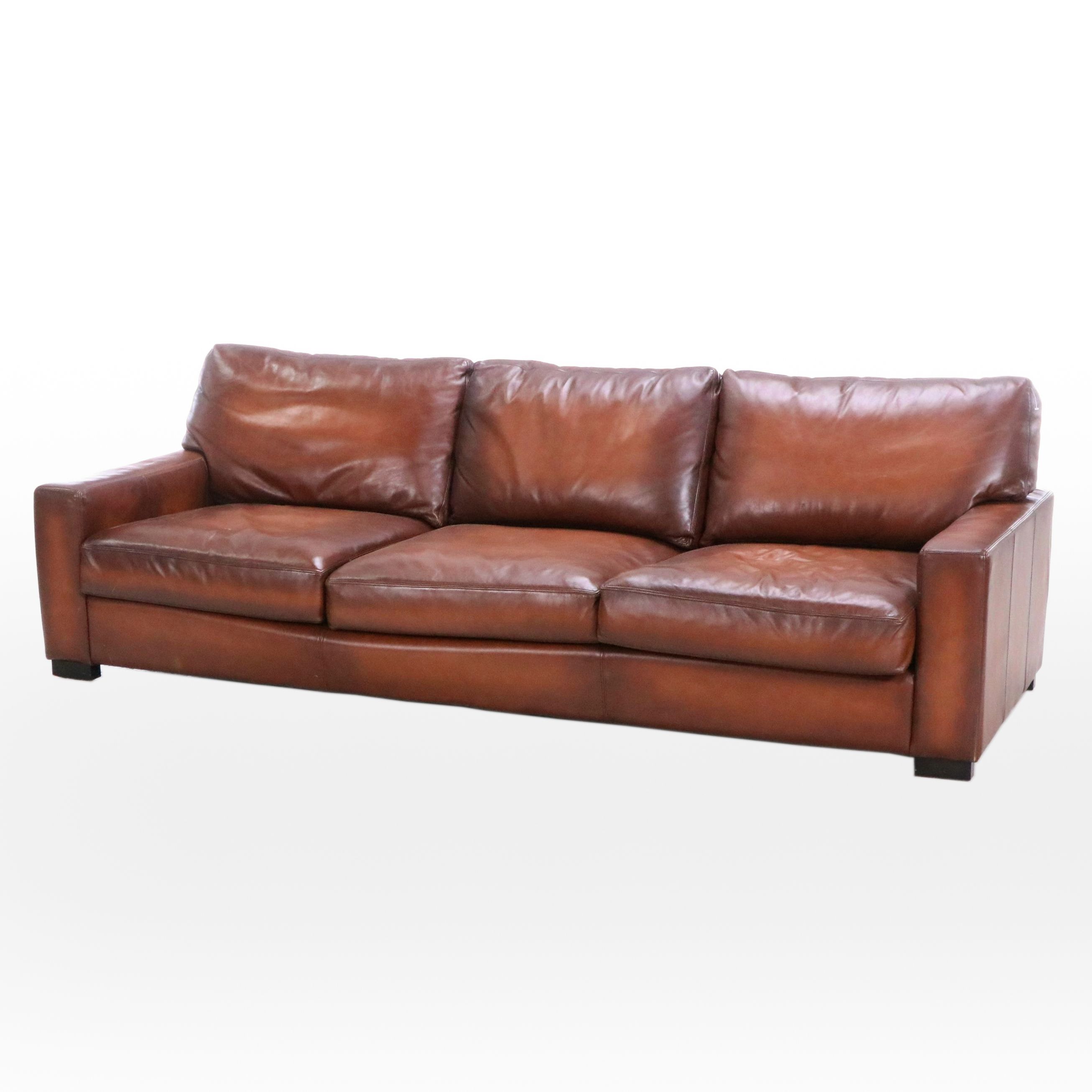Pottery Barn "Turner" Leather Upholstered Sofa, 2012