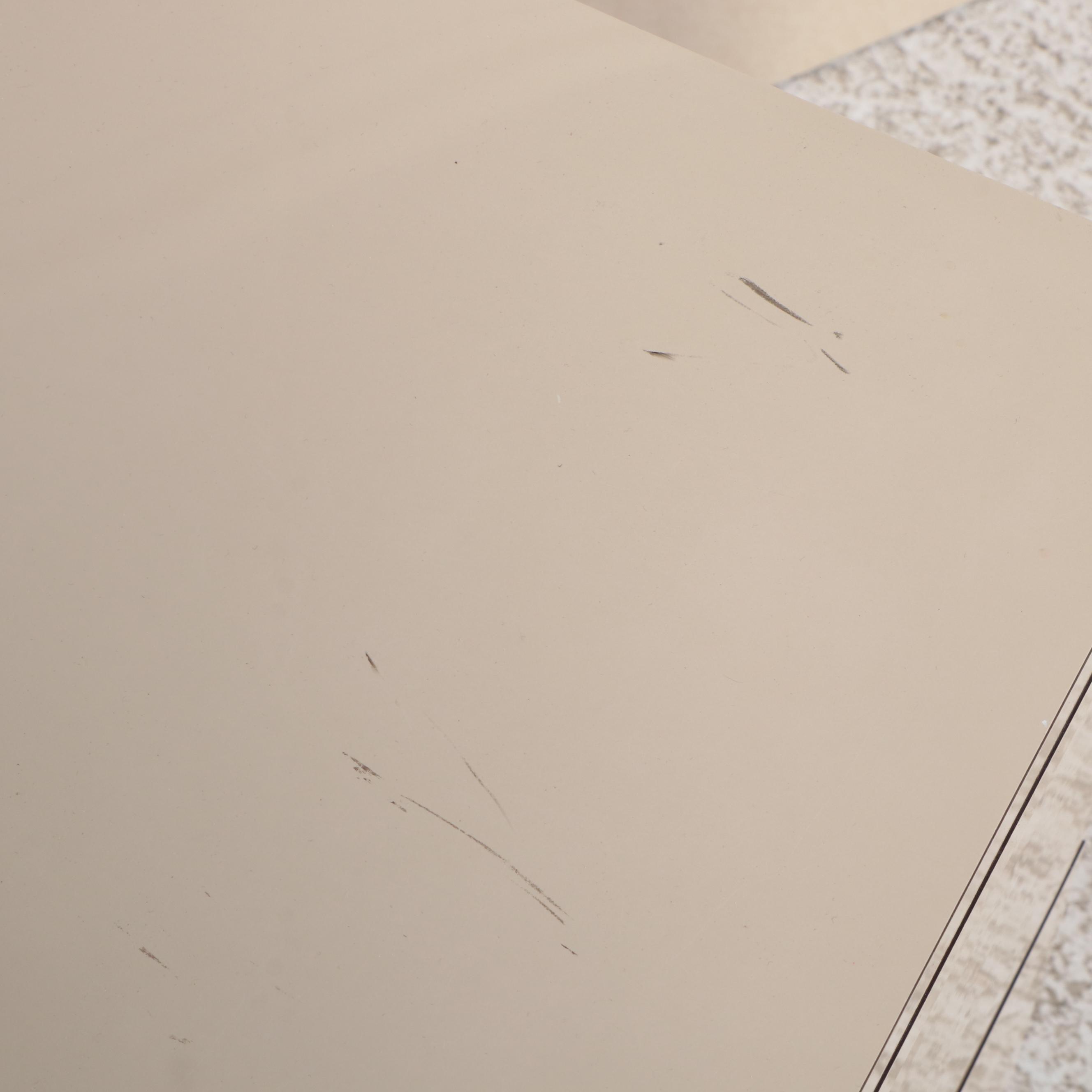 Postmodernist Brass-Trimmed Headboard and Pair of Nightstands, Late 20th Century