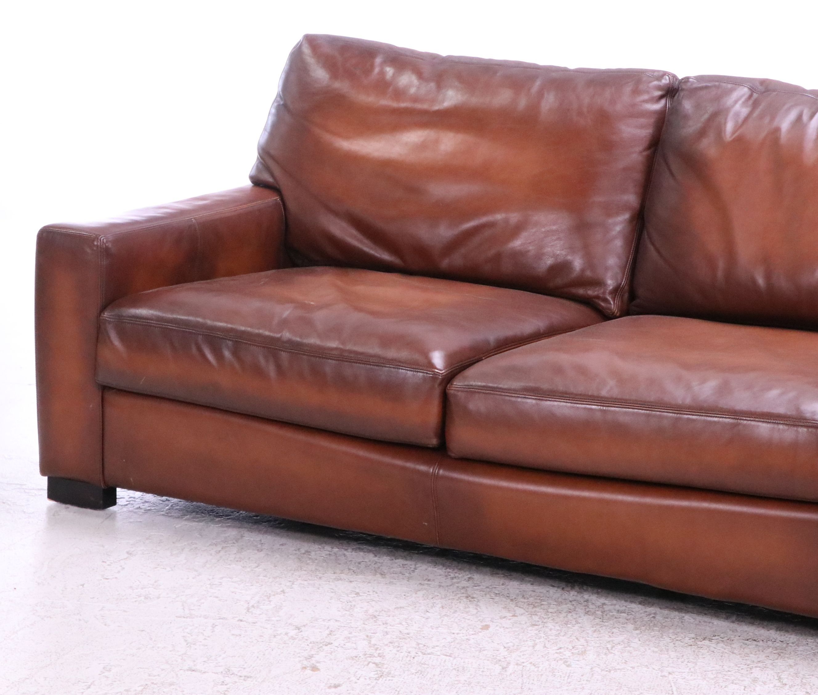 Pottery Barn "Turner" Leather Upholstered Sofa, 2012