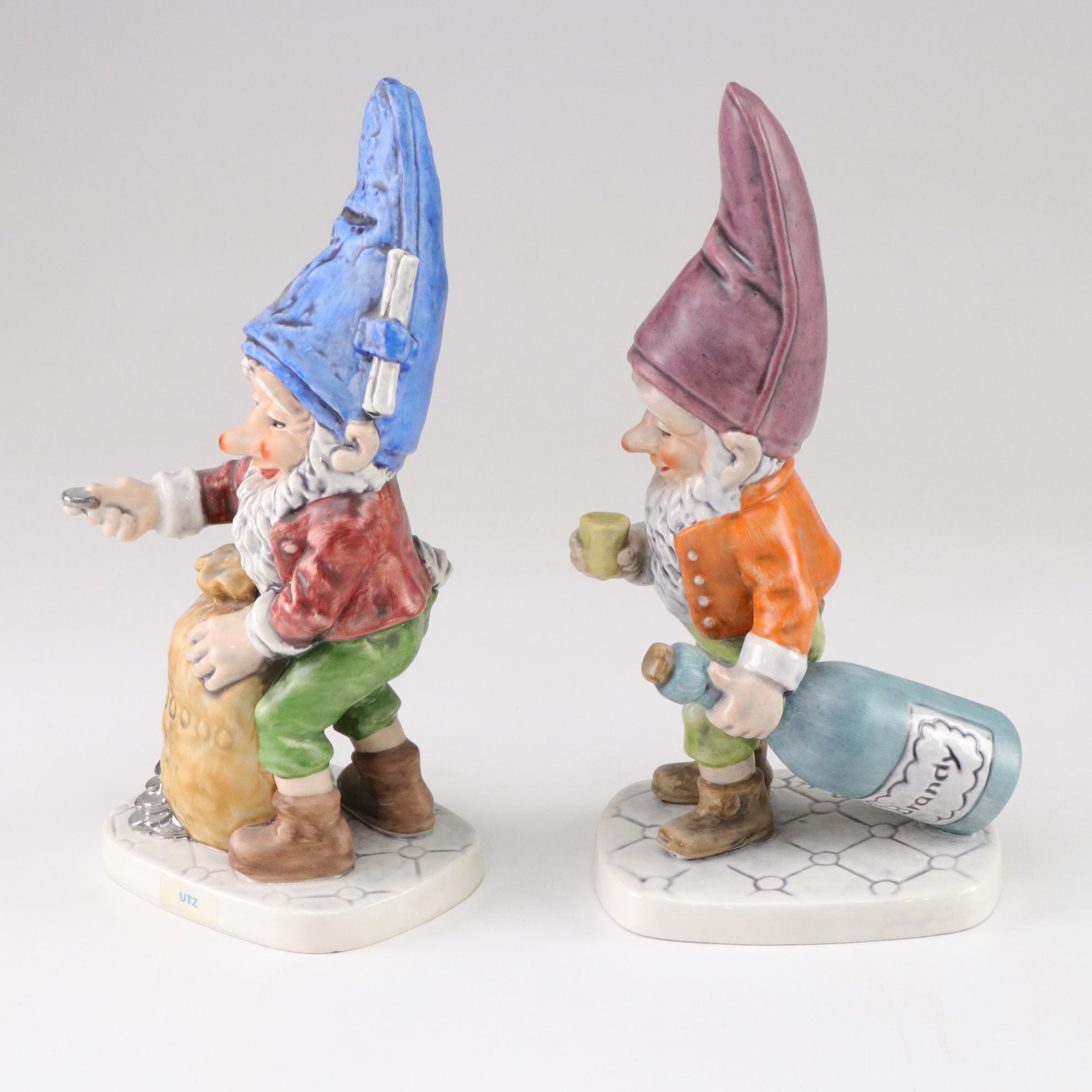 Goebel Porcelain "Co-Boy" Gnome Figurines Including "Utz" and "Fritz", 1970-80s