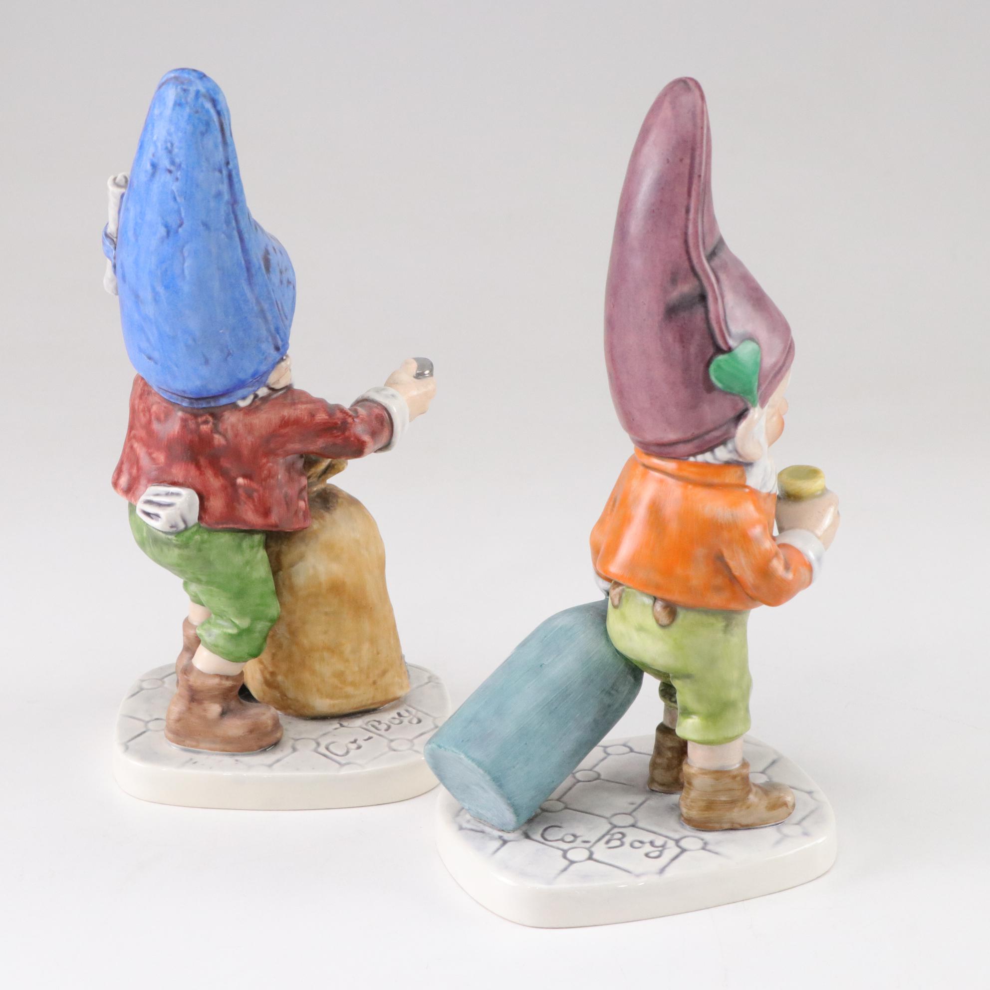 Goebel Porcelain "Co-Boy" Gnome Figurines Including "Utz" and "Fritz", 1970-80s