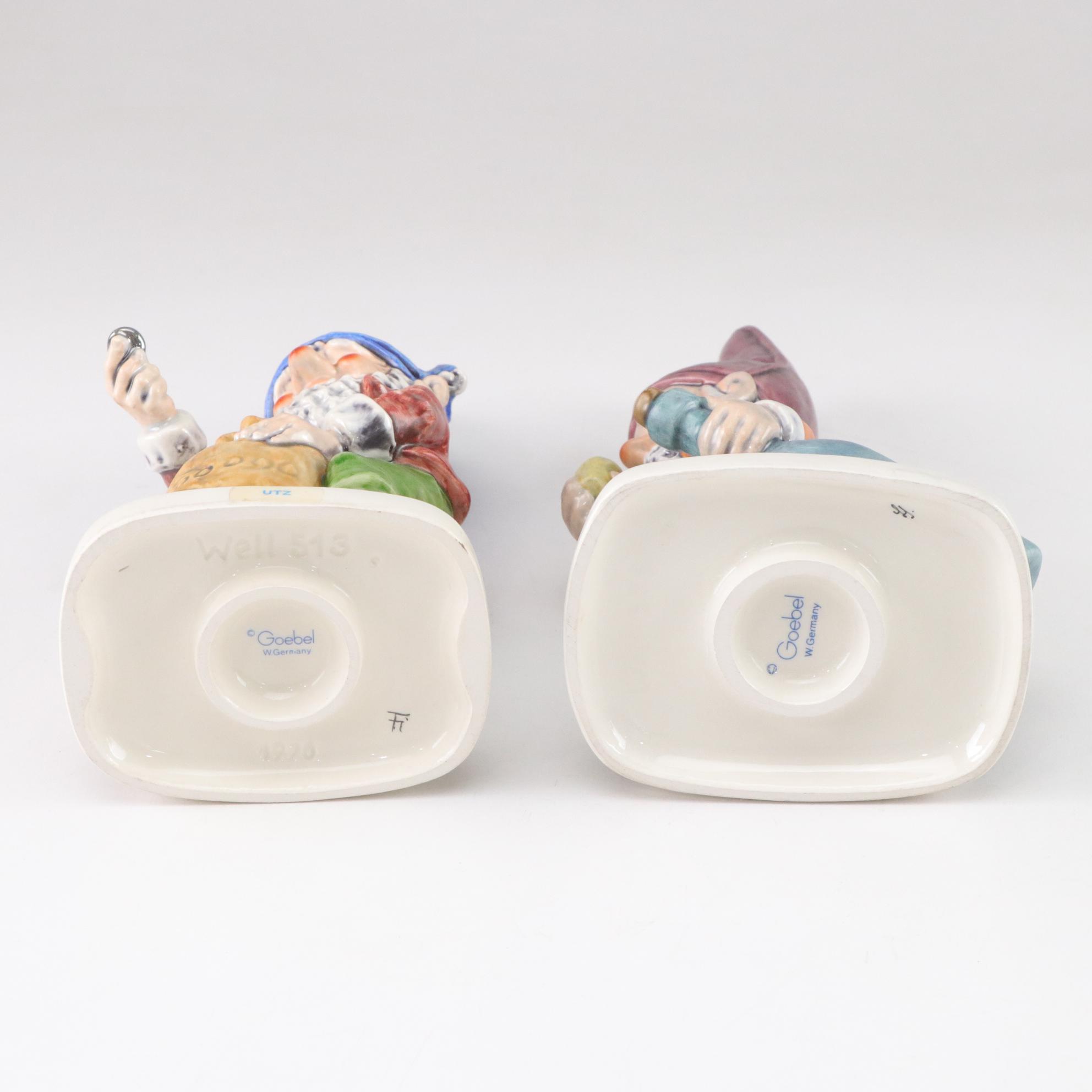 Goebel Porcelain "Co-Boy" Gnome Figurines Including "Utz" and "Fritz", 1970-80s