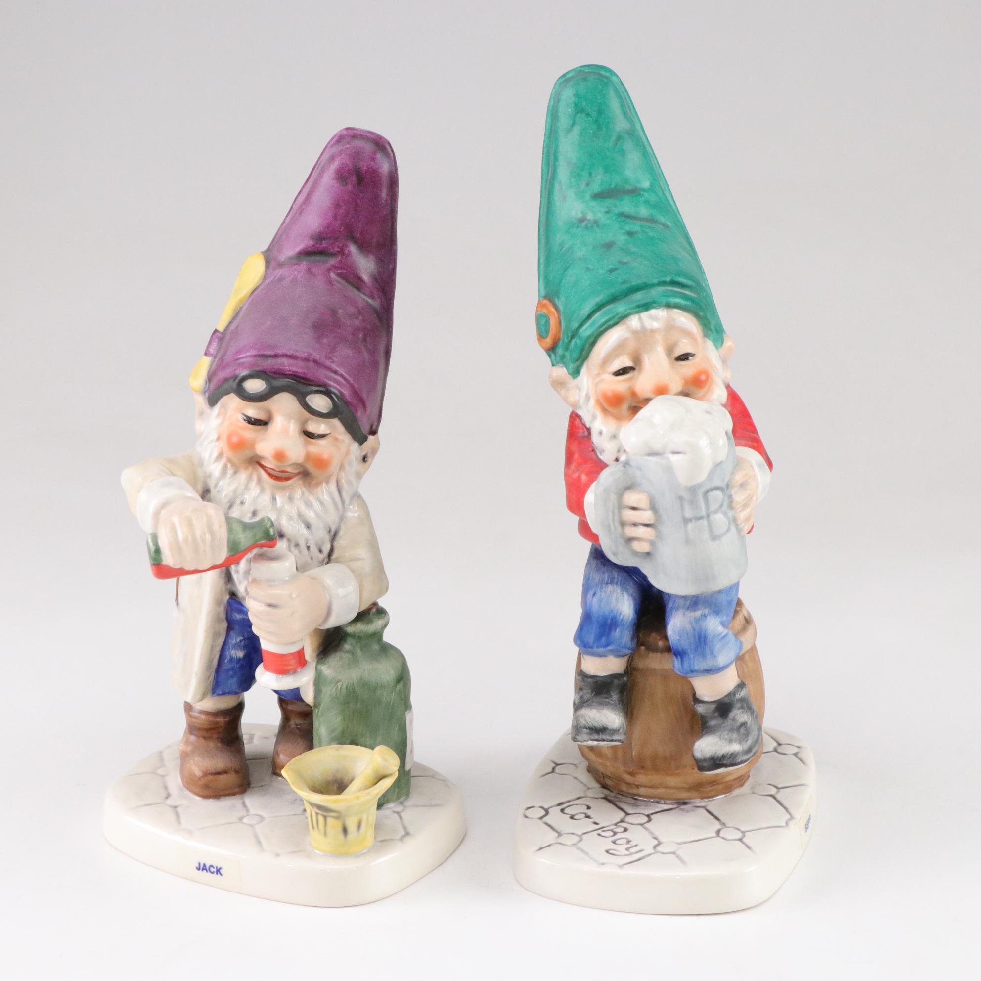 Goebel Porcelain "Co-Boy" Gnome Figurines Including "Utz" and "Fritz", 1970-80s
