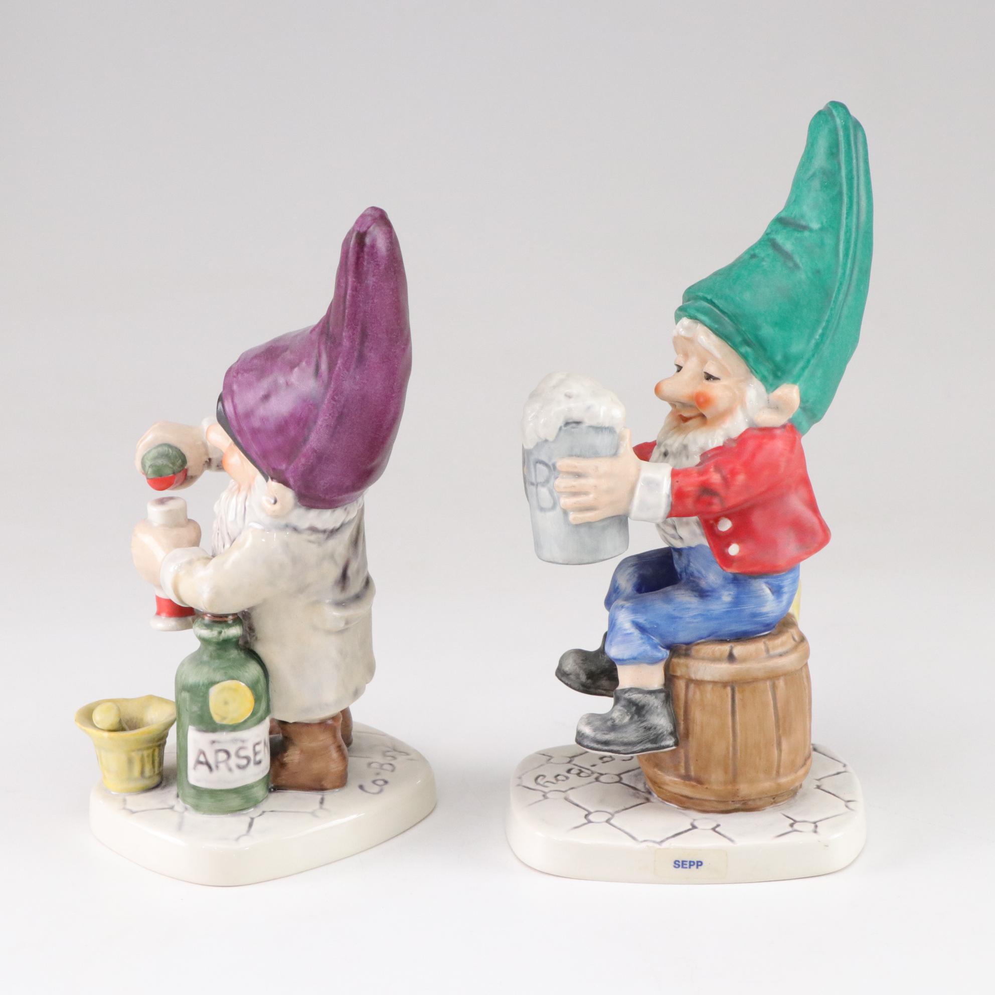 Goebel Porcelain "Co-Boy" Gnome Figurines Including "Utz" and "Fritz", 1970-80s