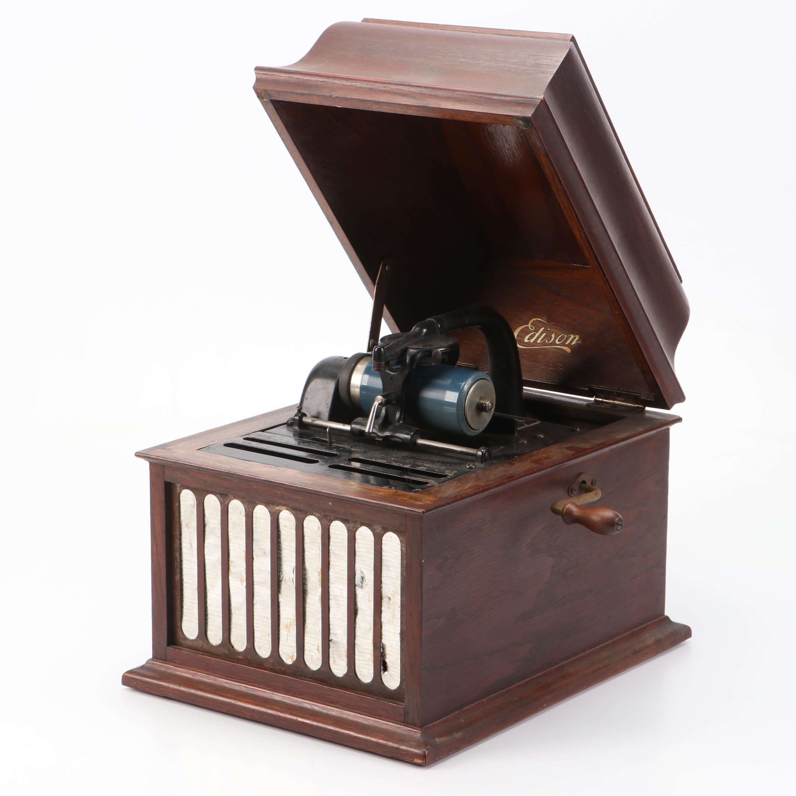 Edison Oak Wood Amberola Cylinder Phonograph