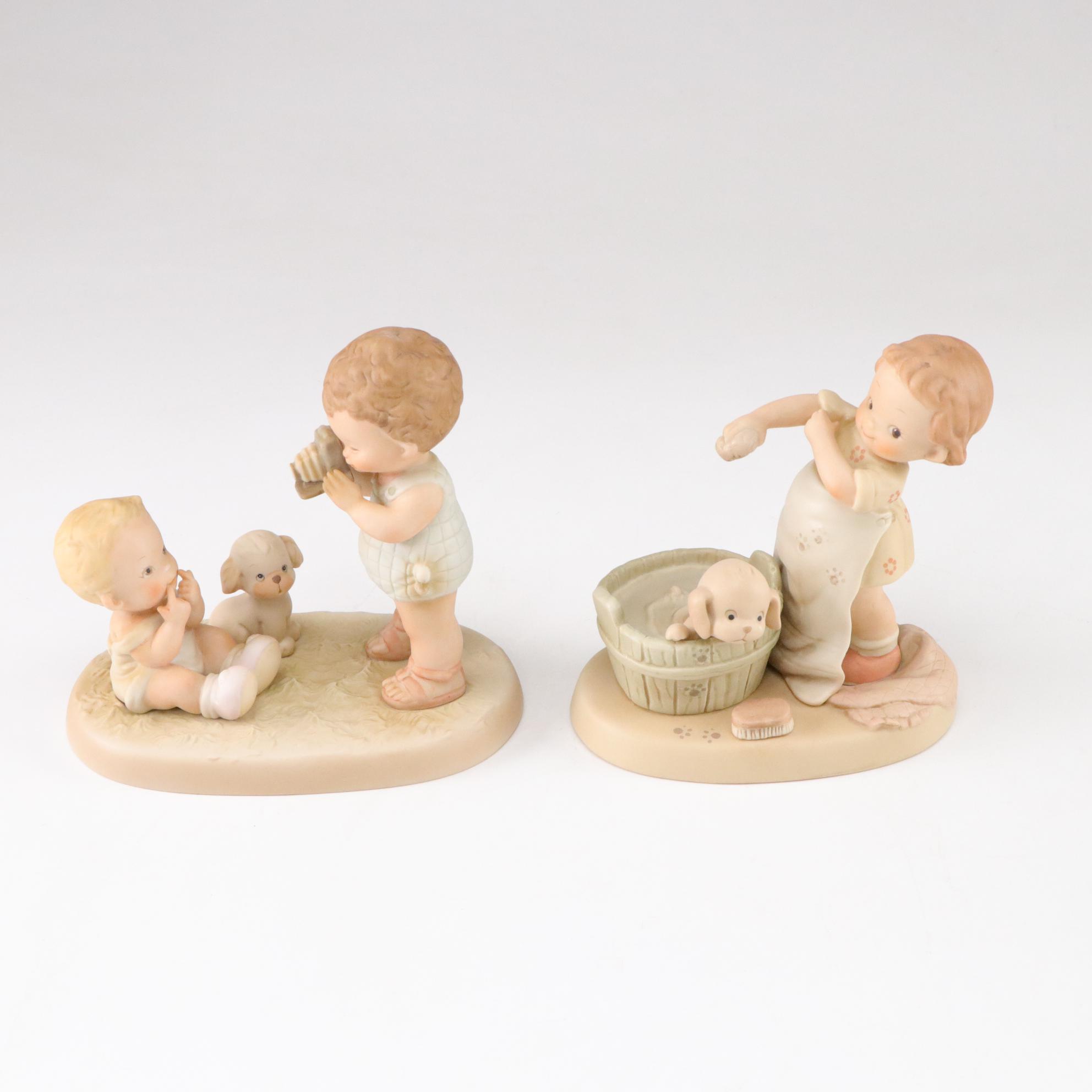 Enesco "Memories of Yesterday" Bisque Figurine Collection