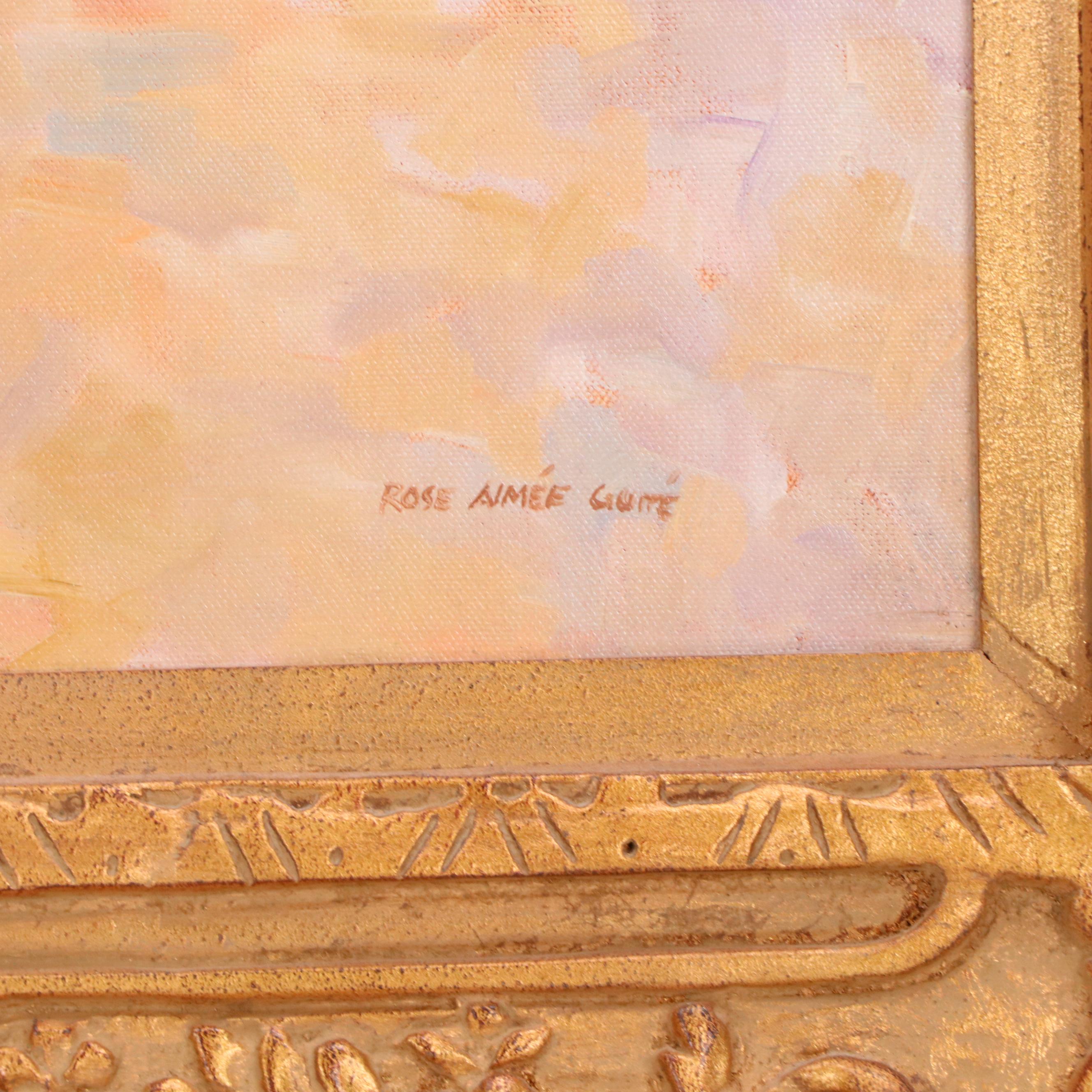 Rose Aimee Guite Oil Painting of Figures Playing on the Beach