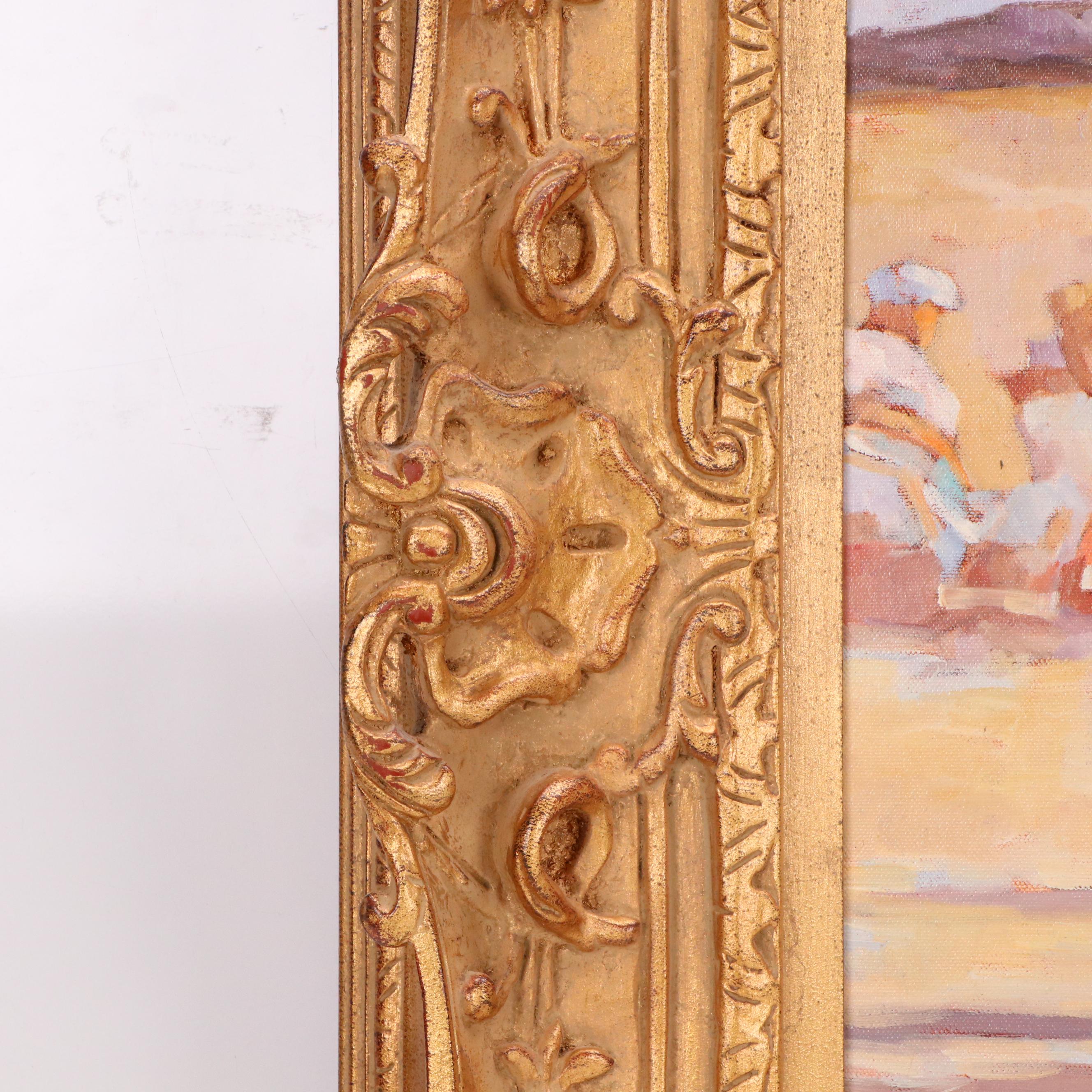 Rose Aimee Guite Oil Painting of Figures Playing on the Beach