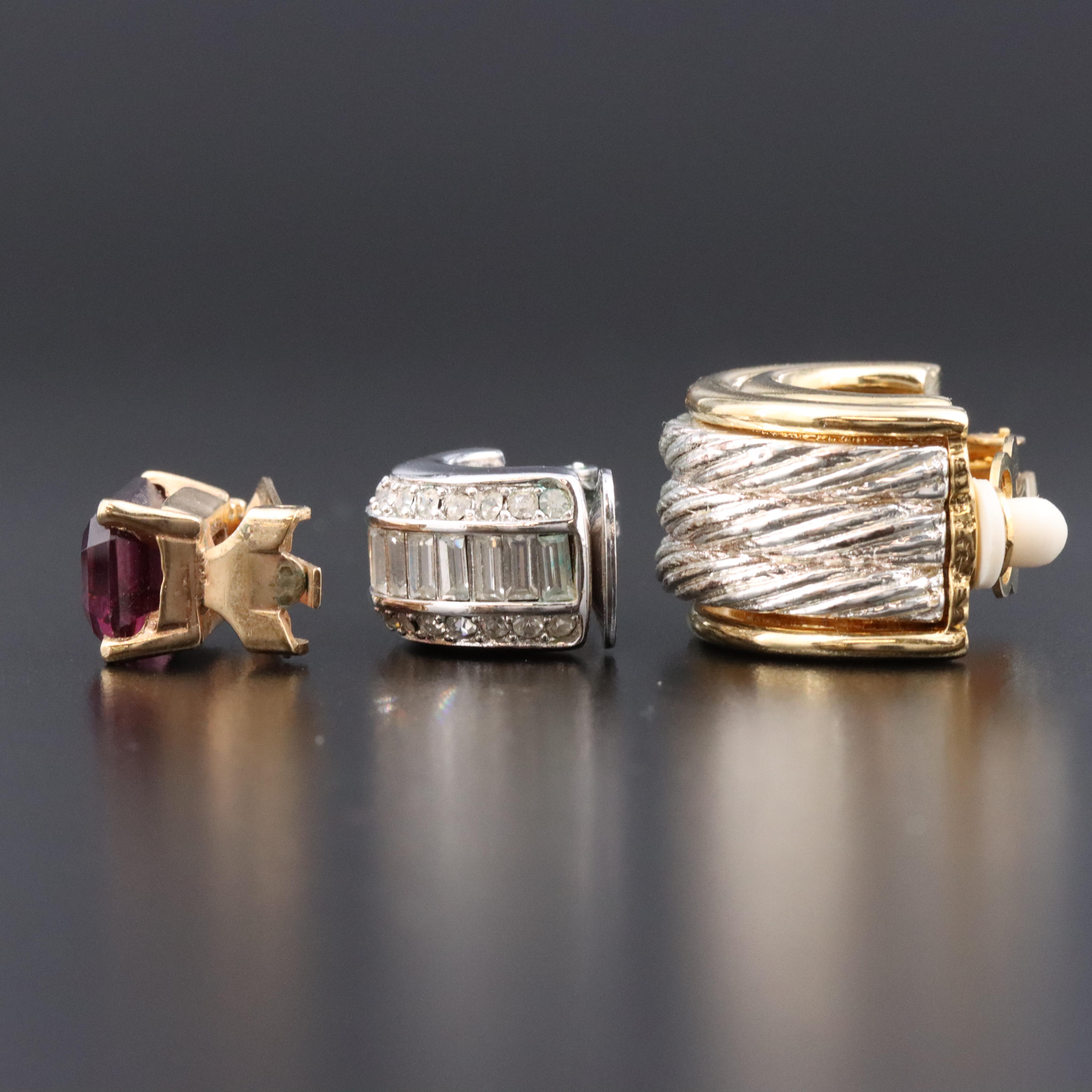 Givenchy and Christian Dior Crystal Earrings