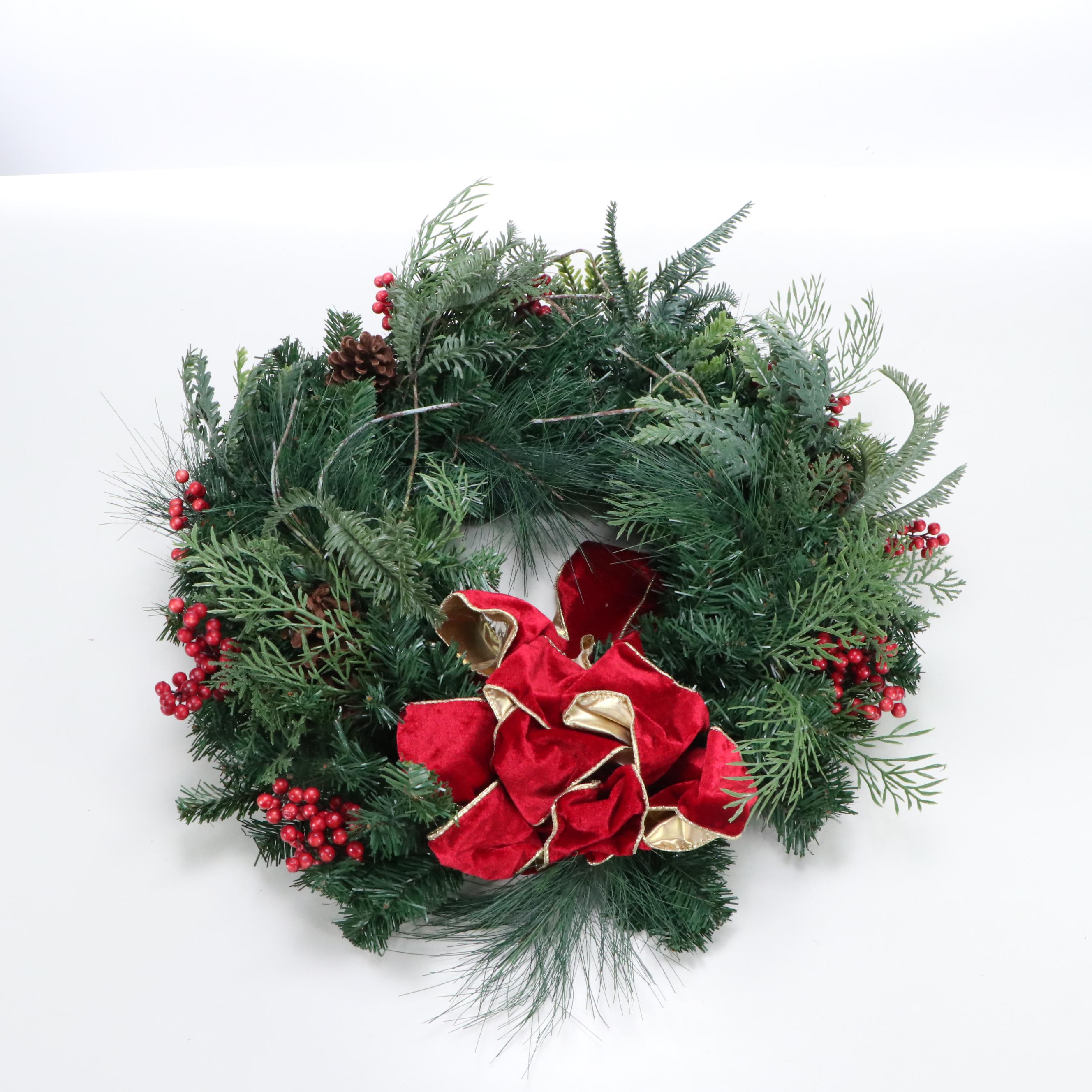 Frontgate "Christmas Cheer" Pre-Lit Winter Wreaths