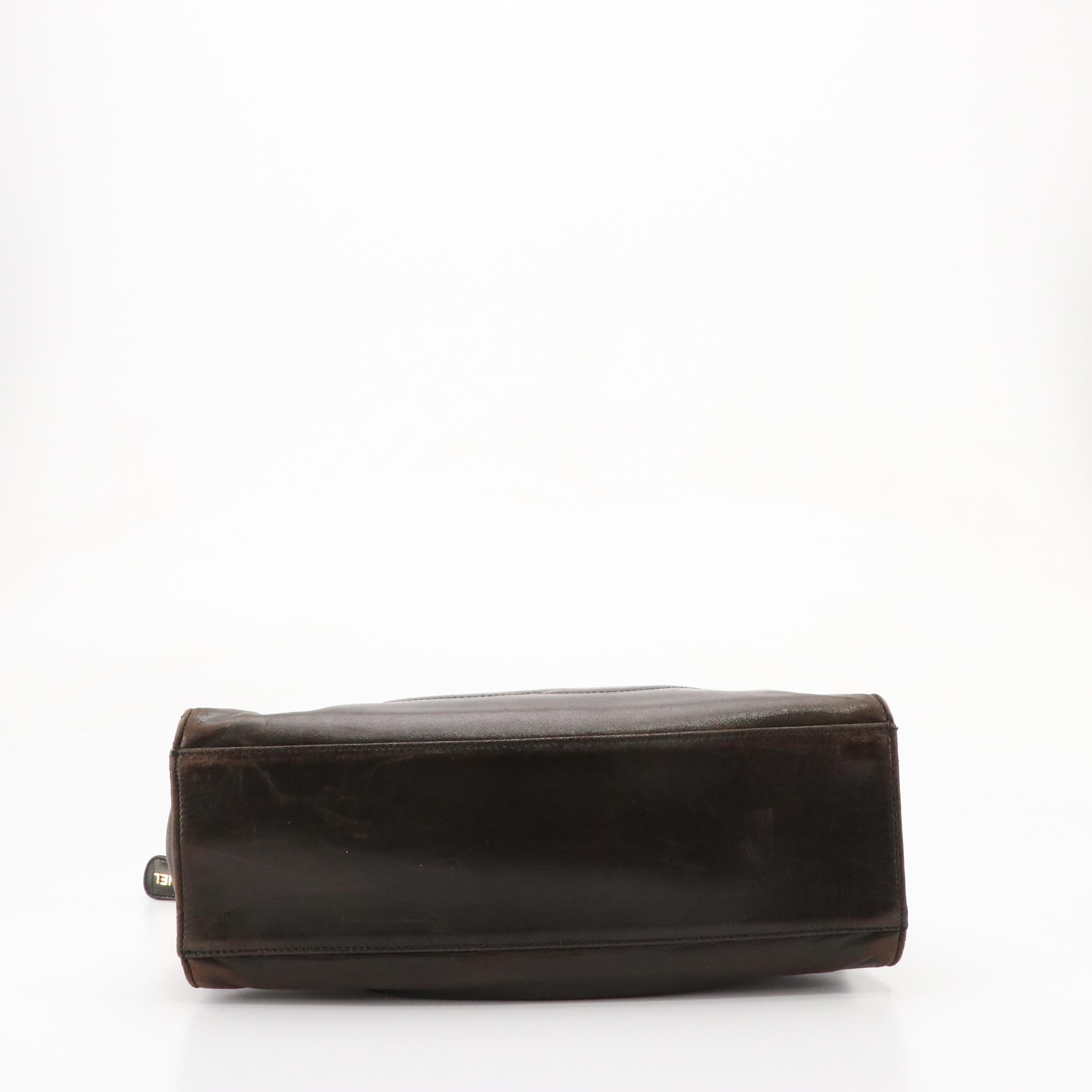 Chanel Timeless CC Stitched Tote in Brown Lambskin Leather