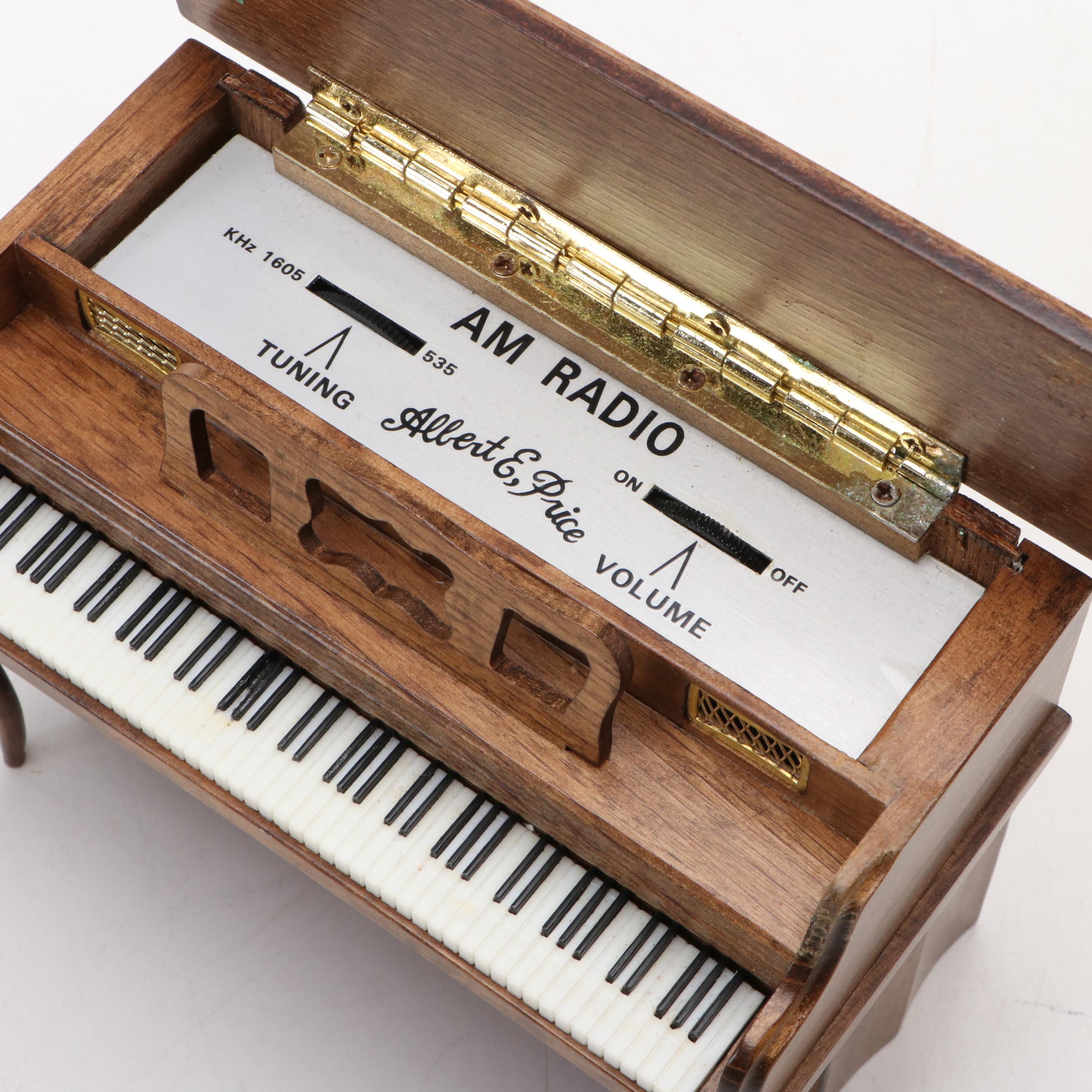 Albert E. Price Miniature Upright Piano AM Radio
